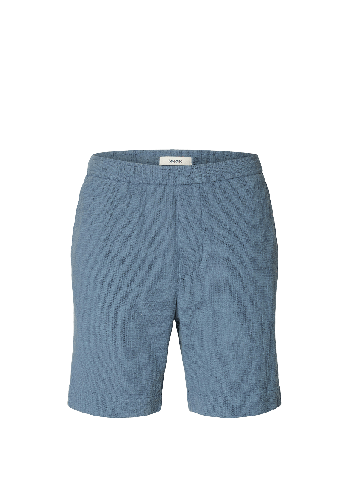 Short droit en coton SELECTED Bleu