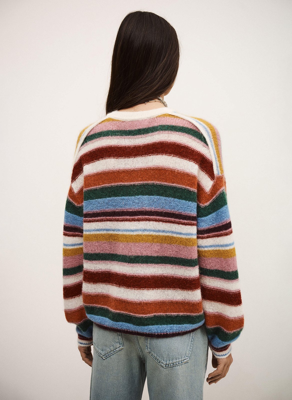 Gestreepte oversized wollen trui Serena BA&SH Veelkleurig