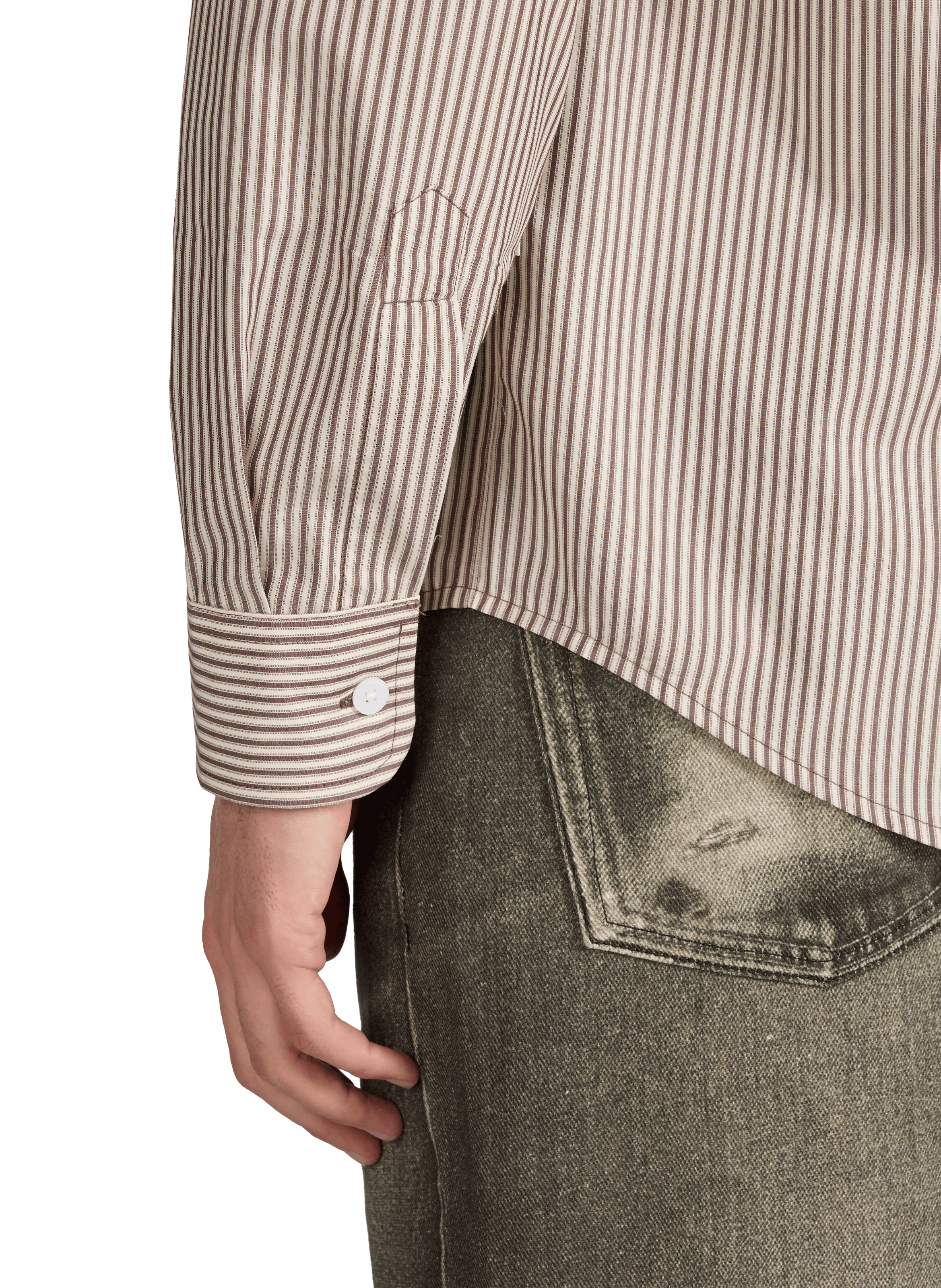 Striped cotton Quinsy straight shirt NN.07 Brown