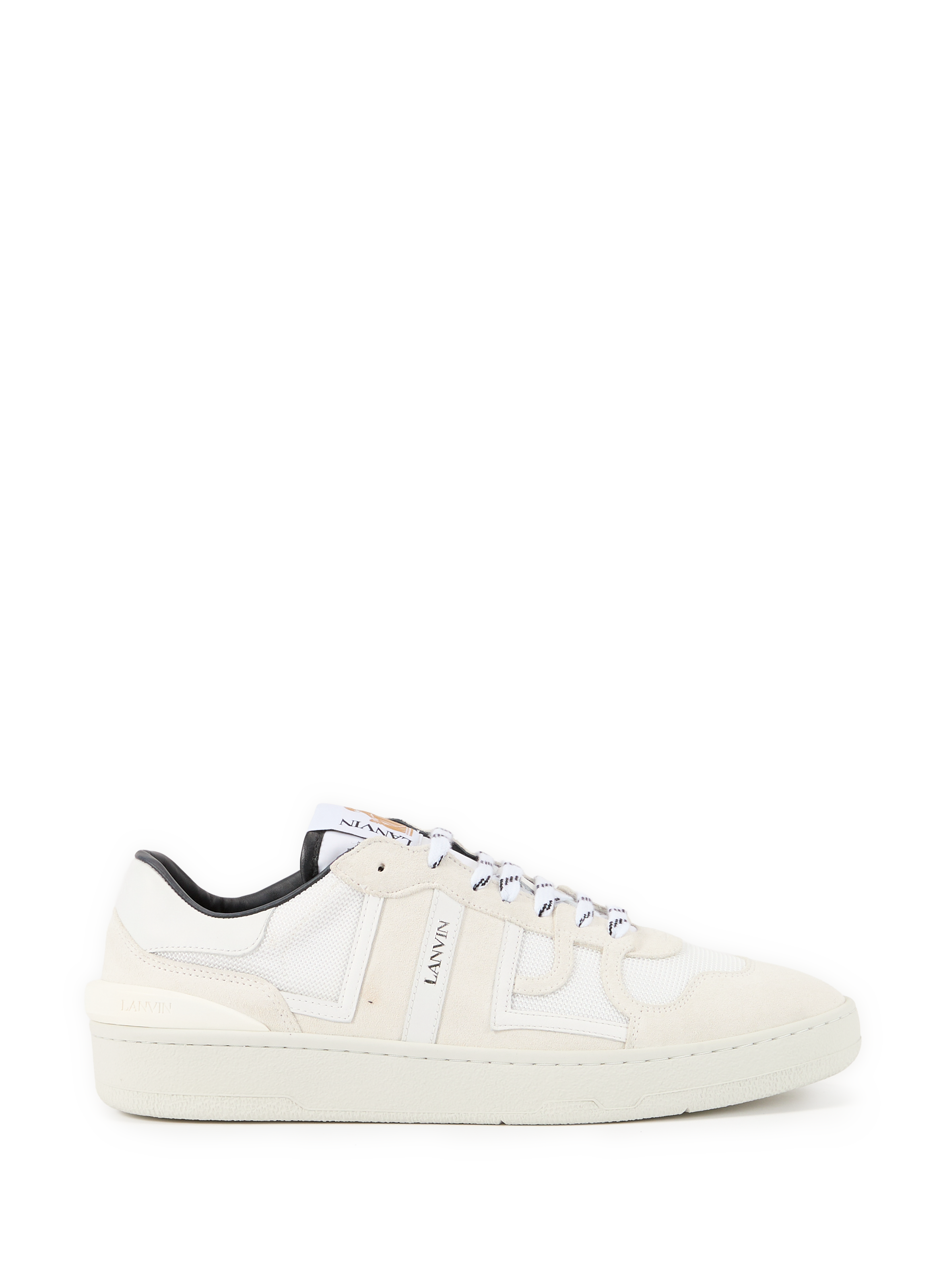 Baskets bi-matière à lacets LANVIN Blanc