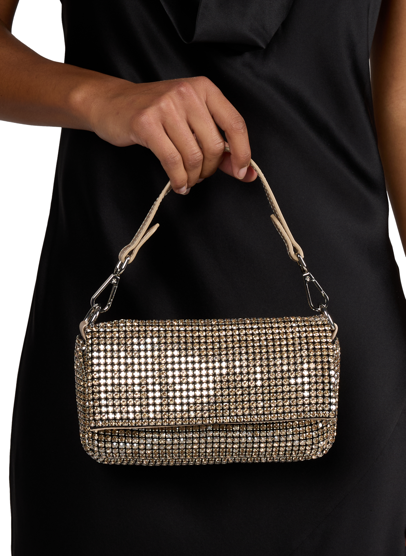 Pochette strass à bandouilliere AU PRINTEMPS PARIS Doré