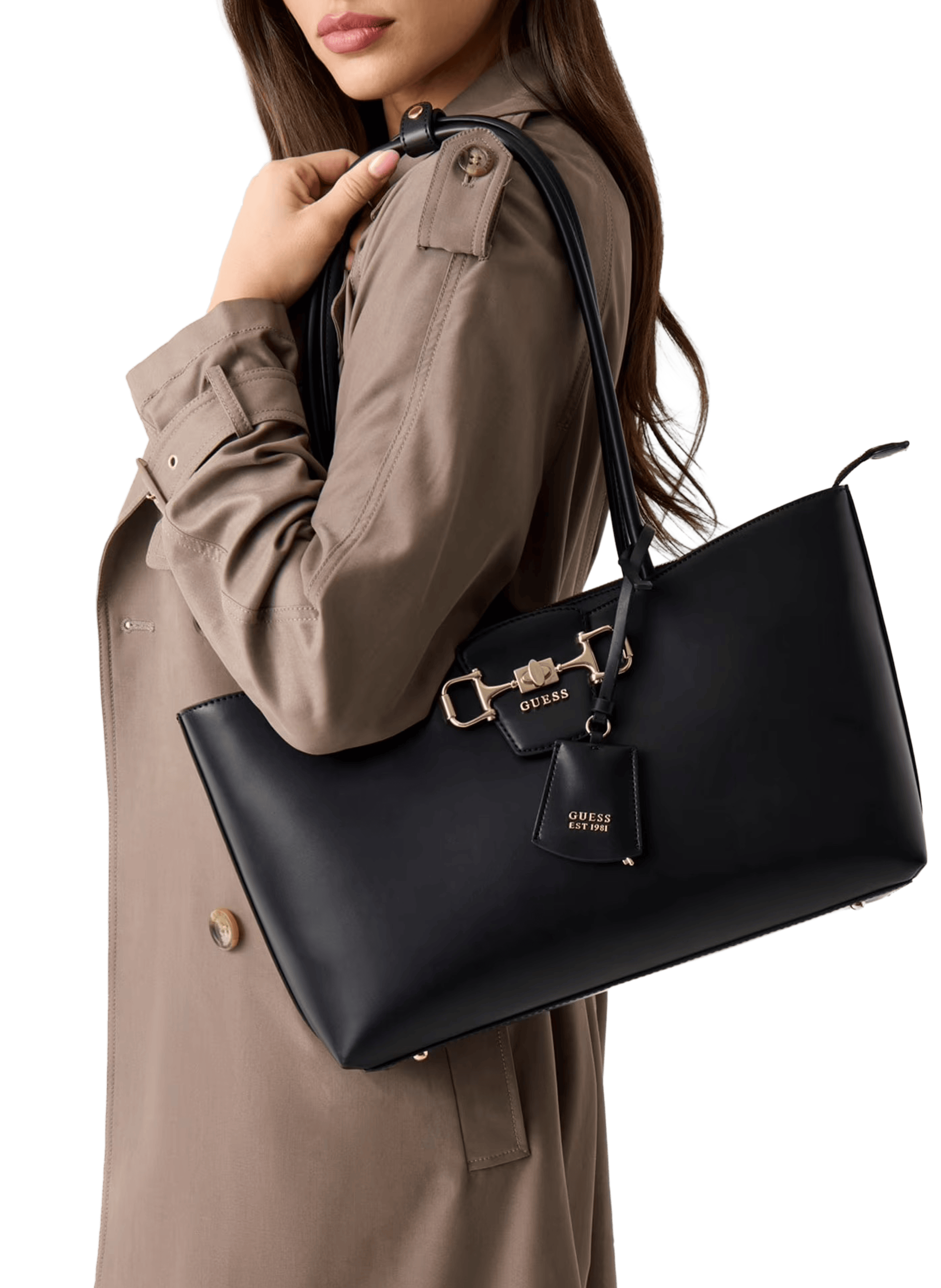 Effen schoudertas GUESS Zwart