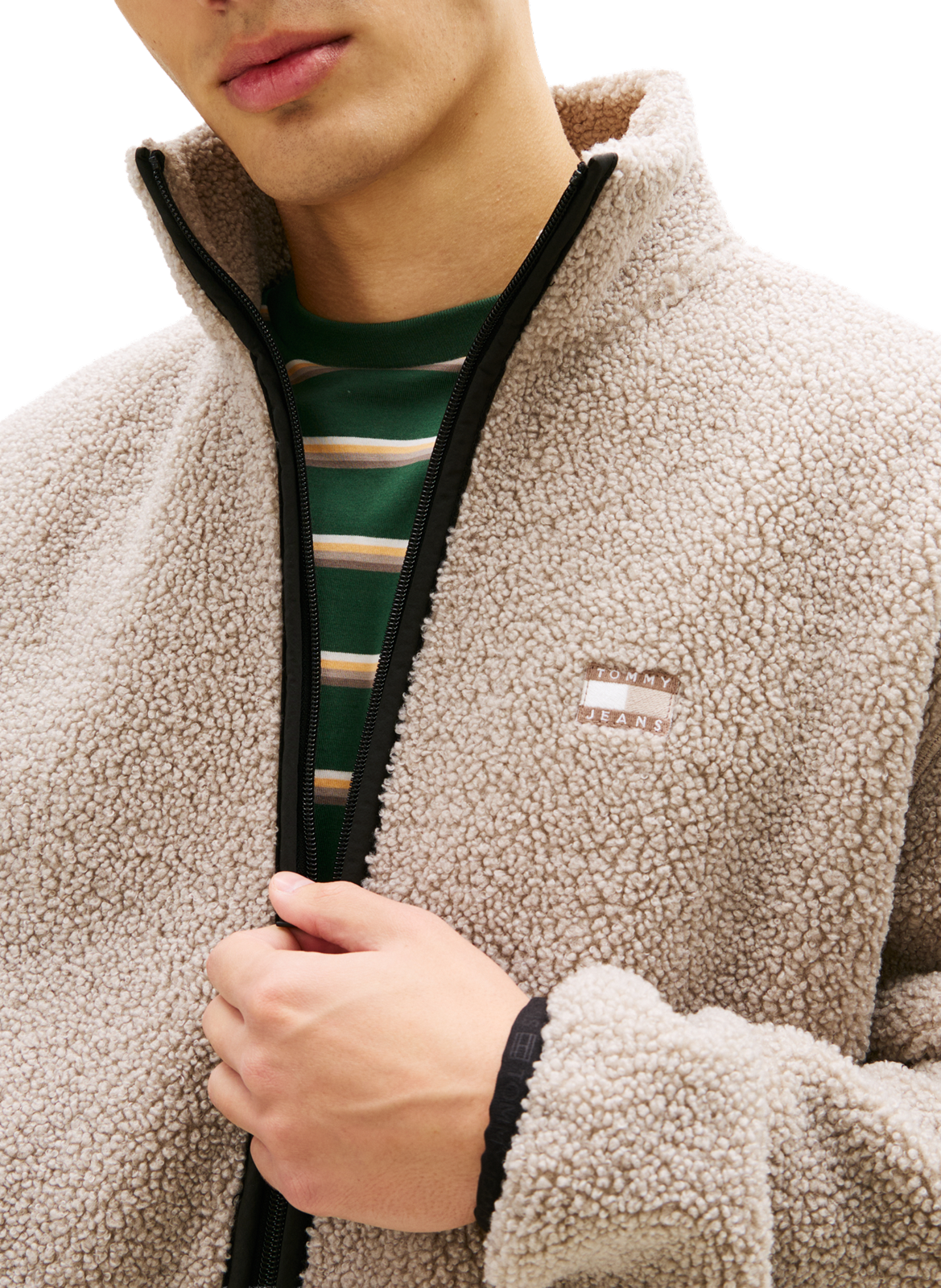 Shearling high-neck jacket TOMMY HILFIGER Grey