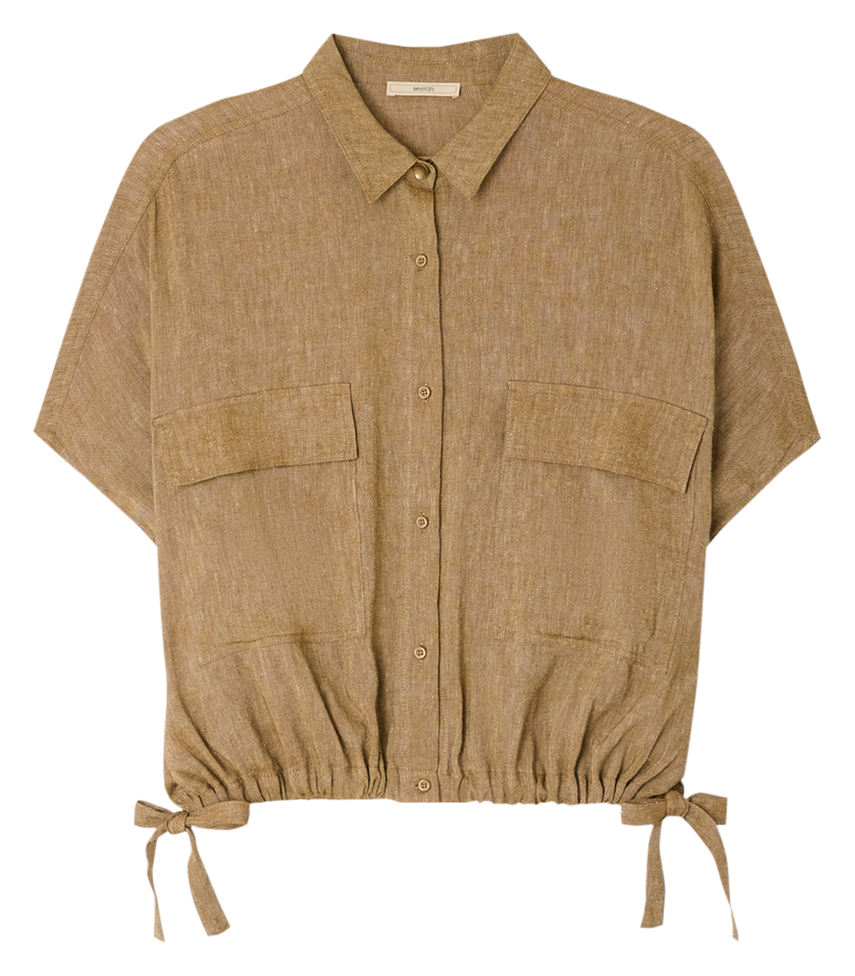 Chemise oversize col classique cazaless SESSUN Kaki