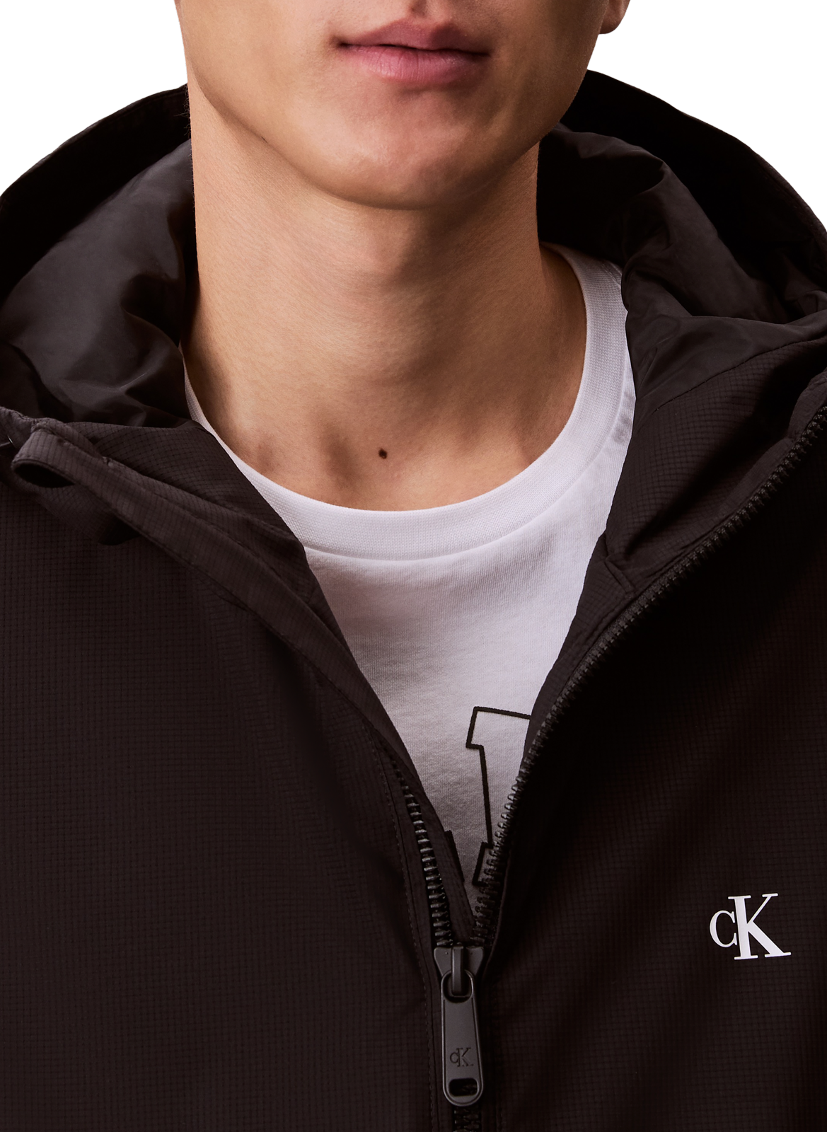 Veste coupe-vent à logo CALVIN KLEIN Noir