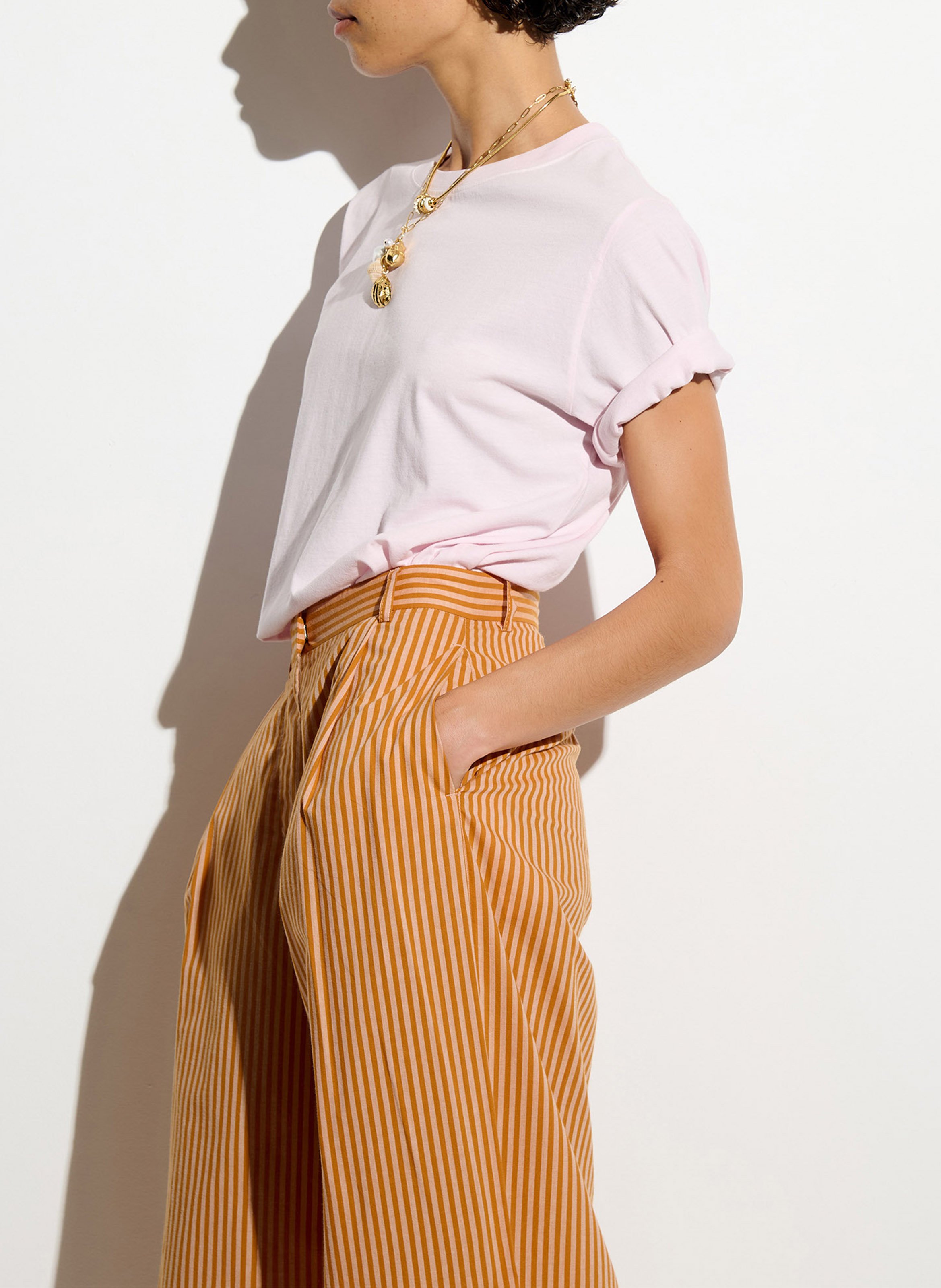 Pantalon ample rayé provencia SESSUN Orange