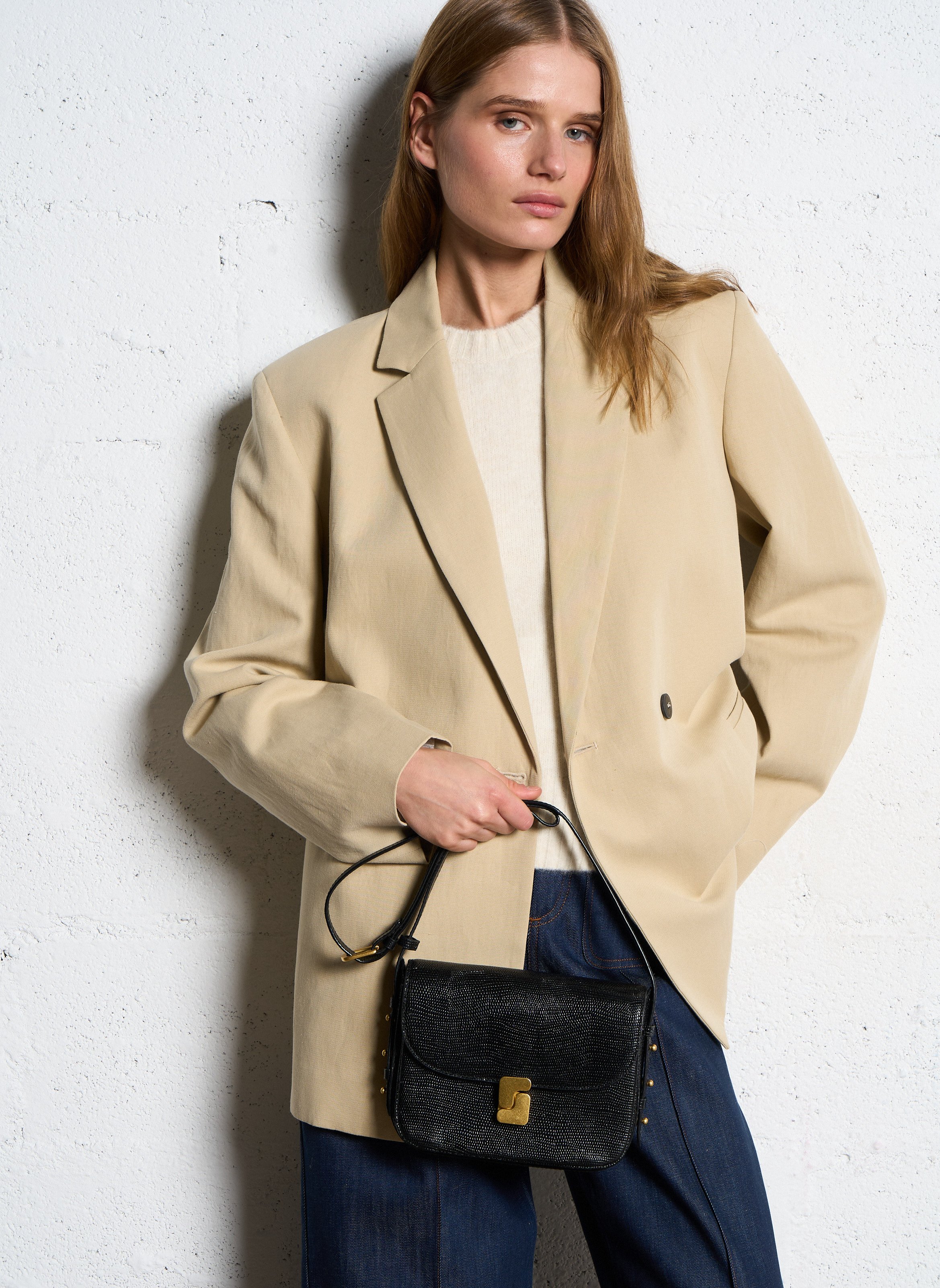 Sac bandoulière en cuir bellissima mini SOEUR Noir