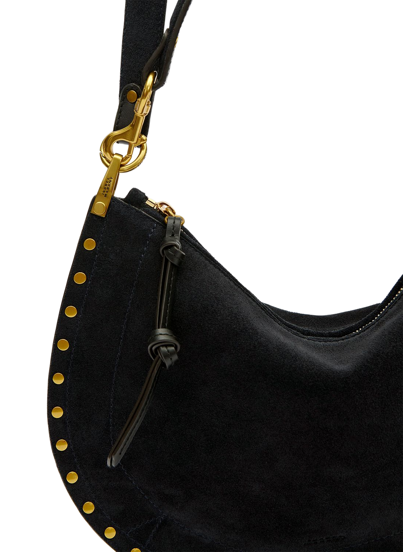 Handtas Oskan Soft Zip van geitenleer met suède-effect ISABEL MARANT Blauw