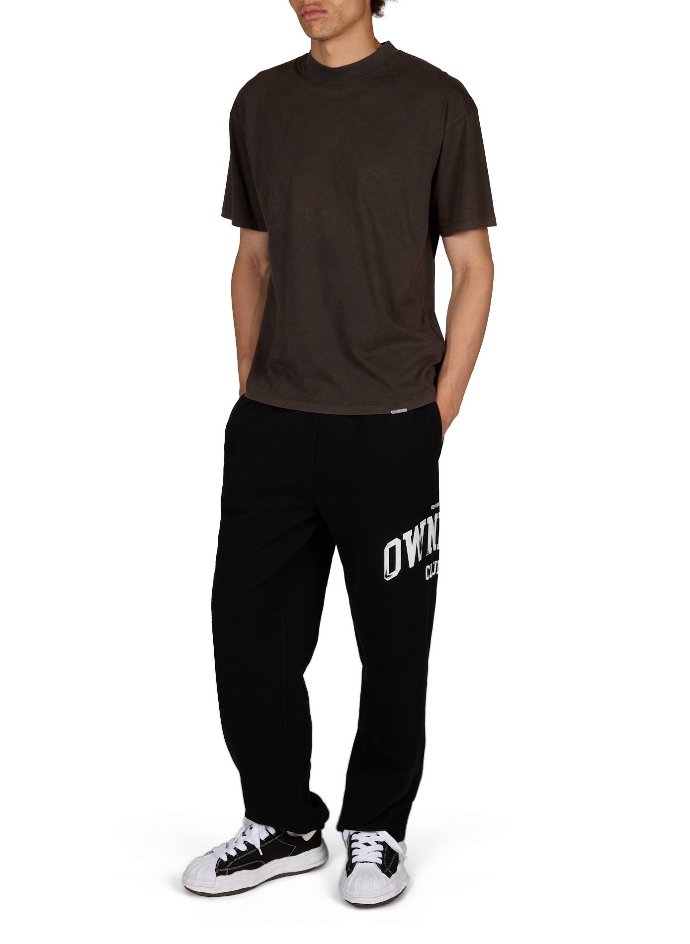 Solid color straight cotton t-shirt REPRESENT Brown