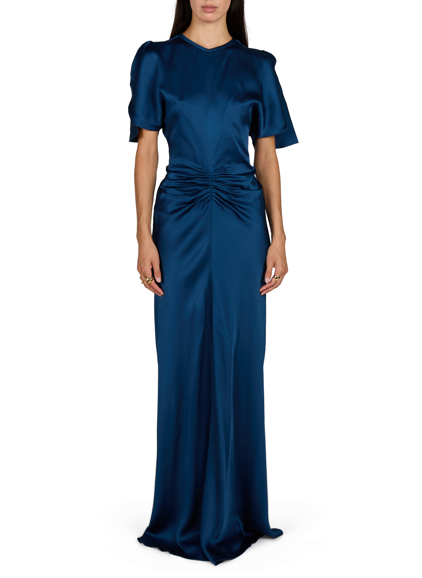 Robe longue satinée Isabella VICTORIA BECKHAM Bleu