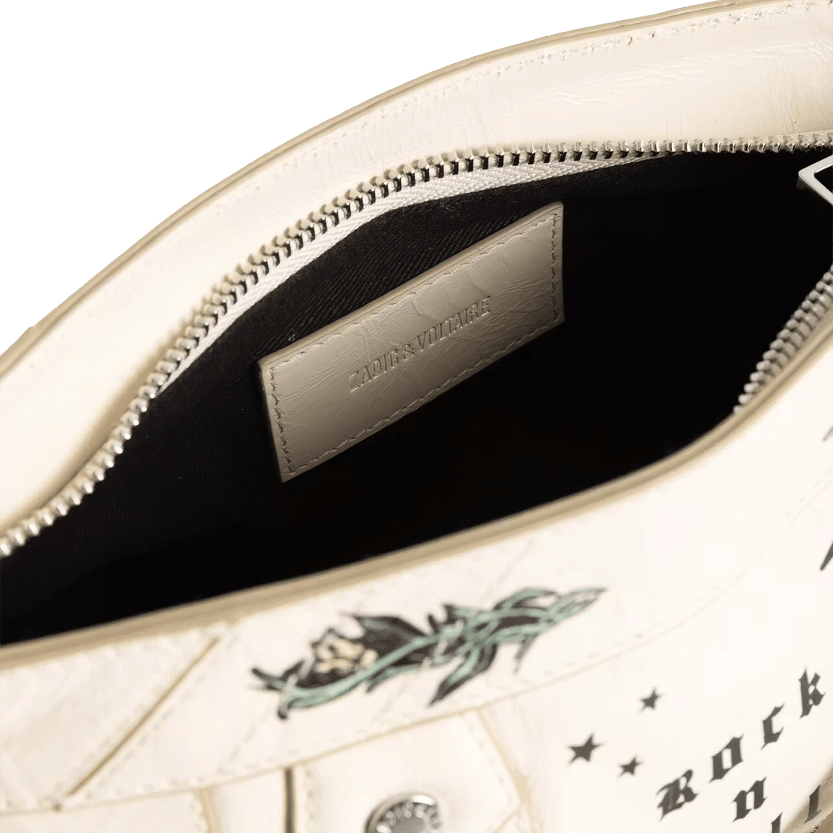 Sac bandoulière en cuir imprimé sunny mood ZADIG&VOLTAIRE Blanc