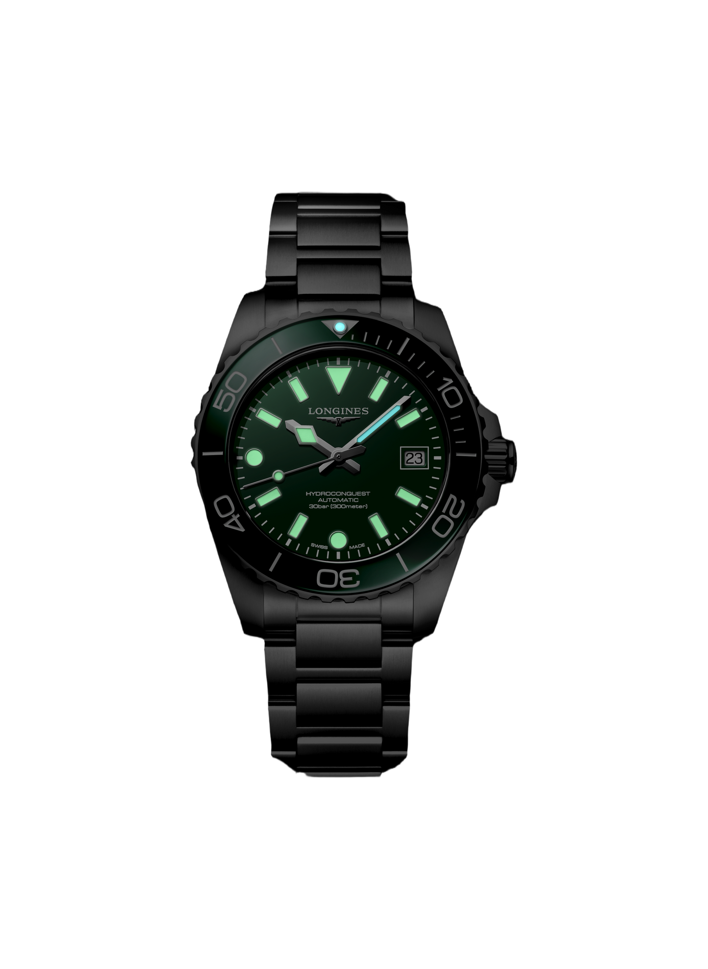 Montre automatique HydroConquest en acier inoxydable LONGINES Vert