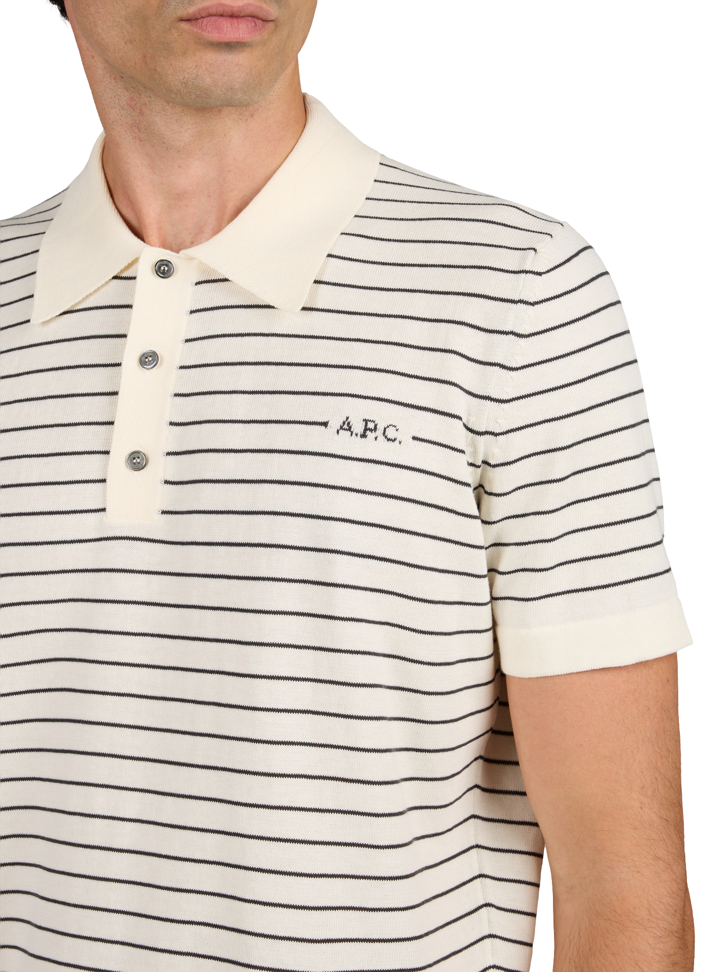 Gestreiftes Baumwollpolo A.P.C. Khaki