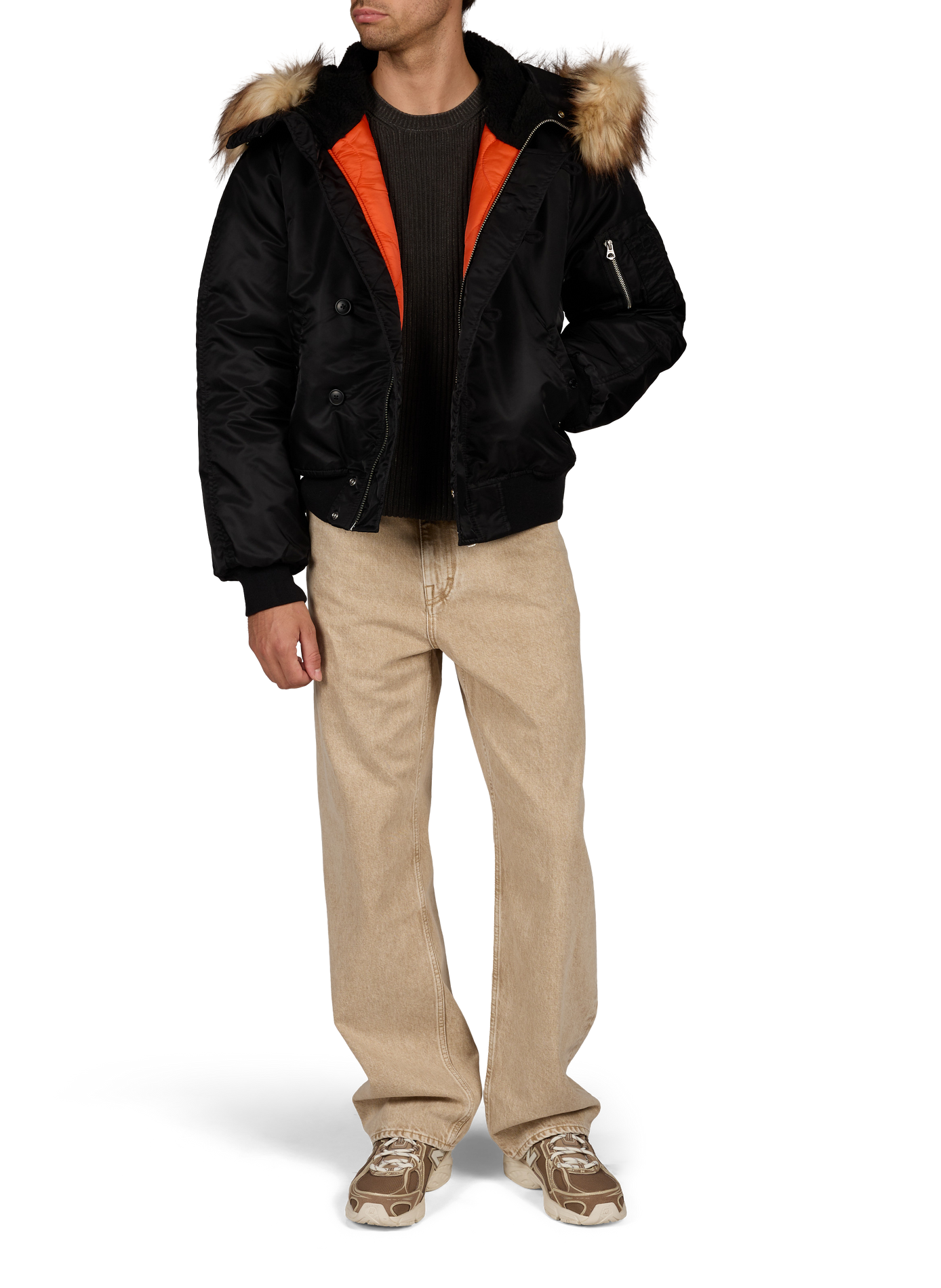 Plain hooded jacket SCHOTT Black