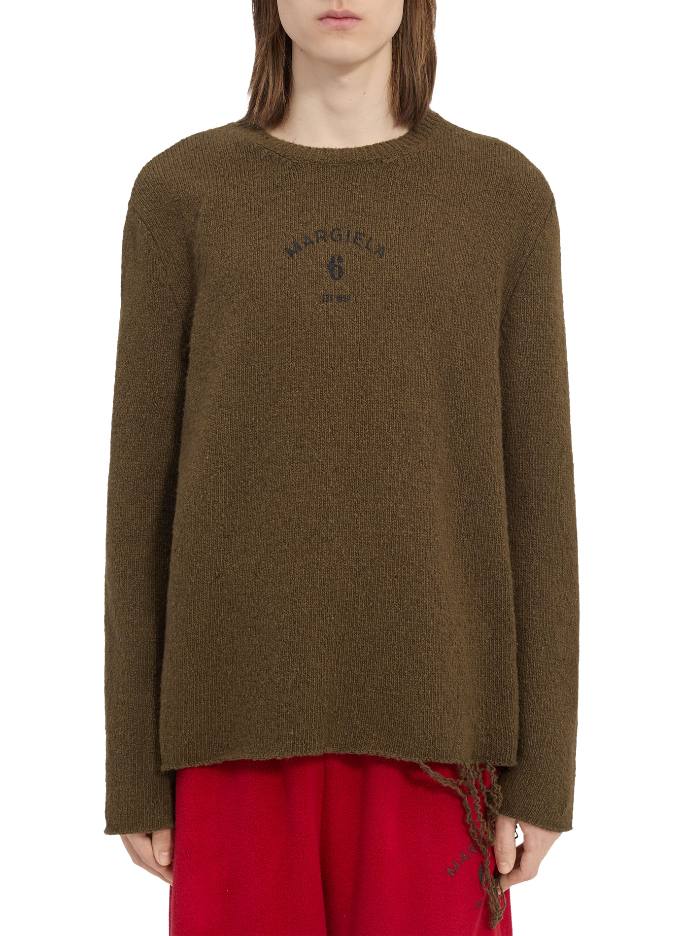 Pull à détail déchiré en laine mélangée MAISON MARGIELA Marron