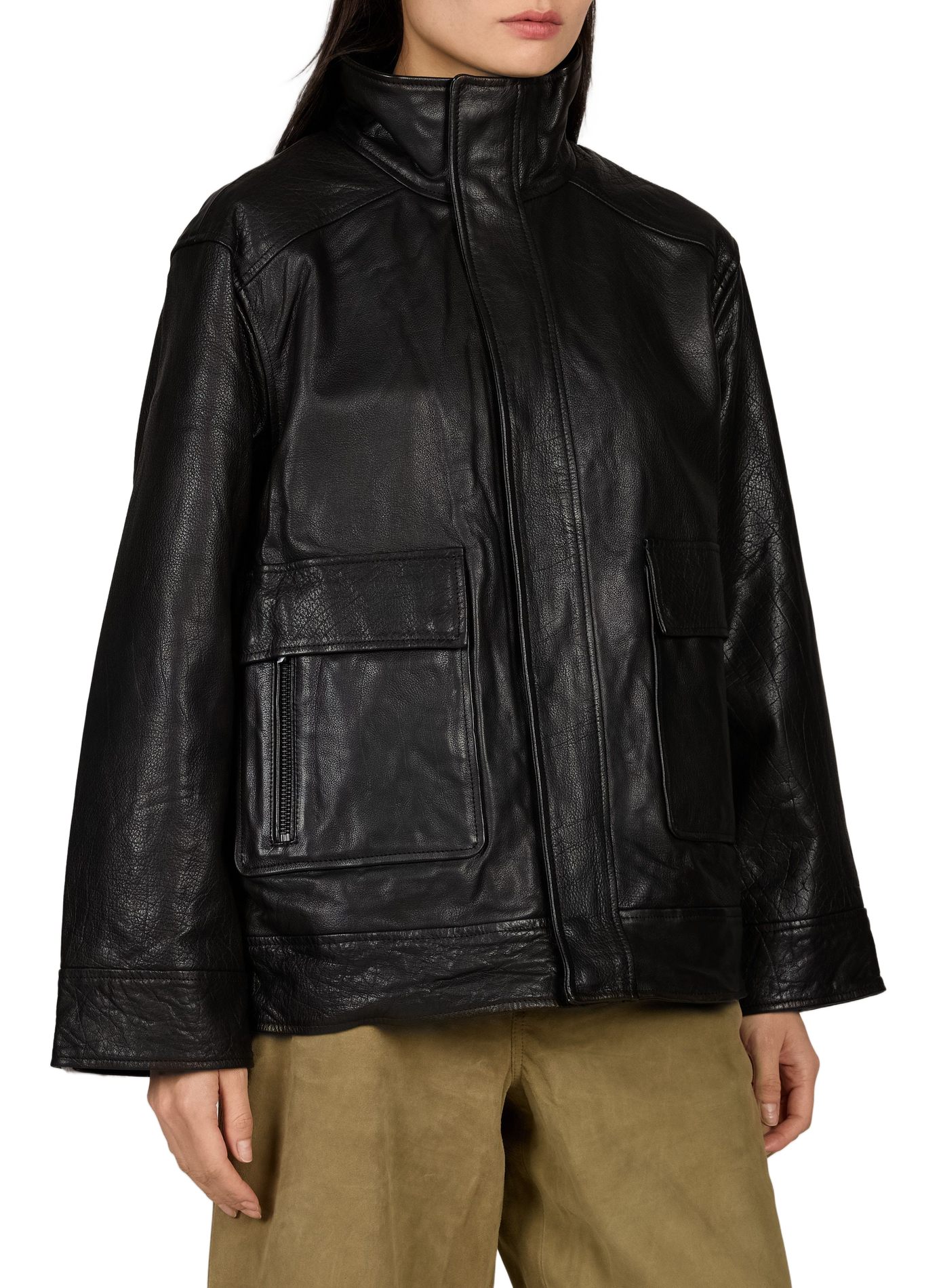 Oversized leather jacket ROUGE EDIT