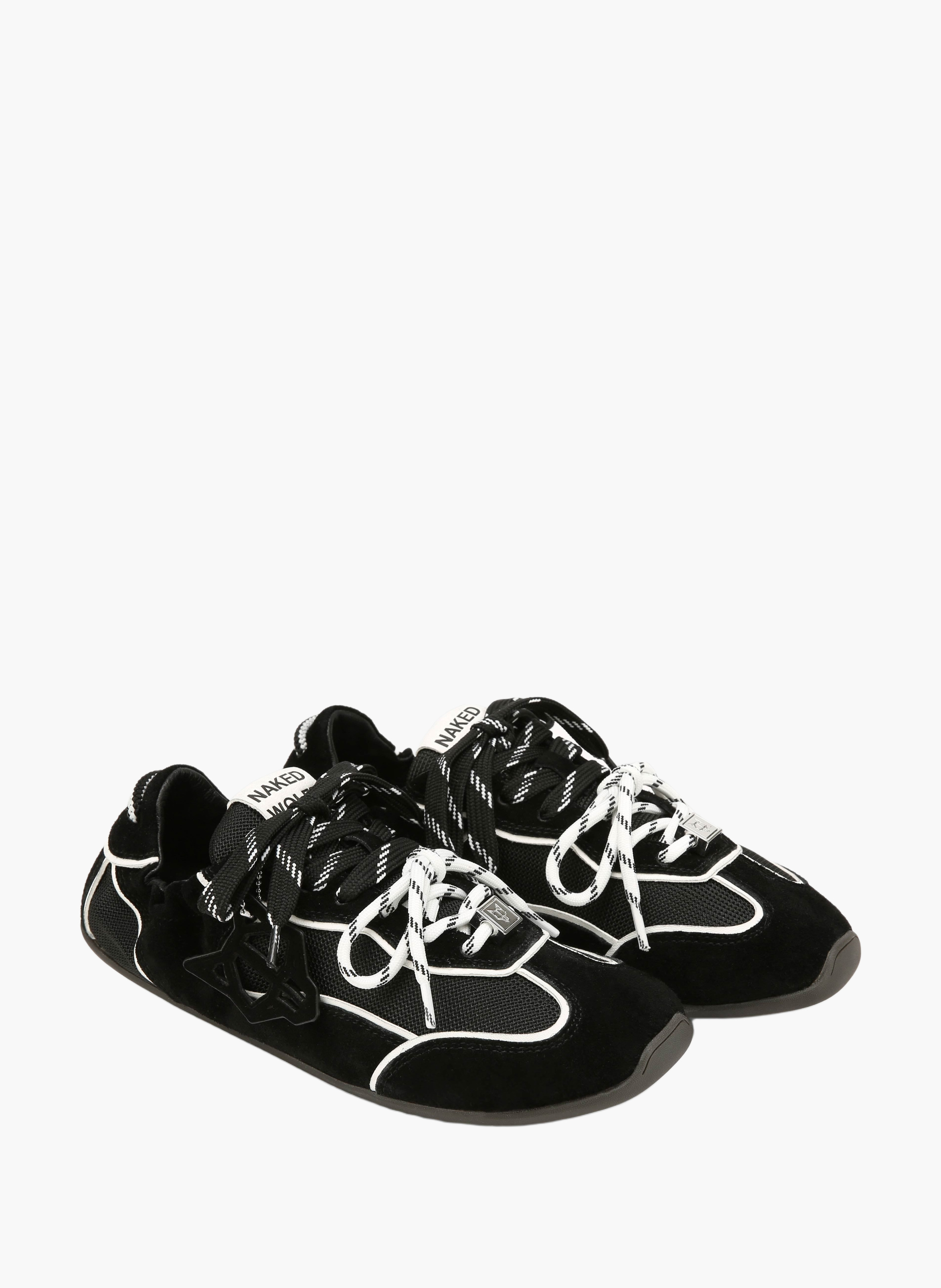 Soul-sneakers van suède met harig effect NAKED WOLFE Zwart