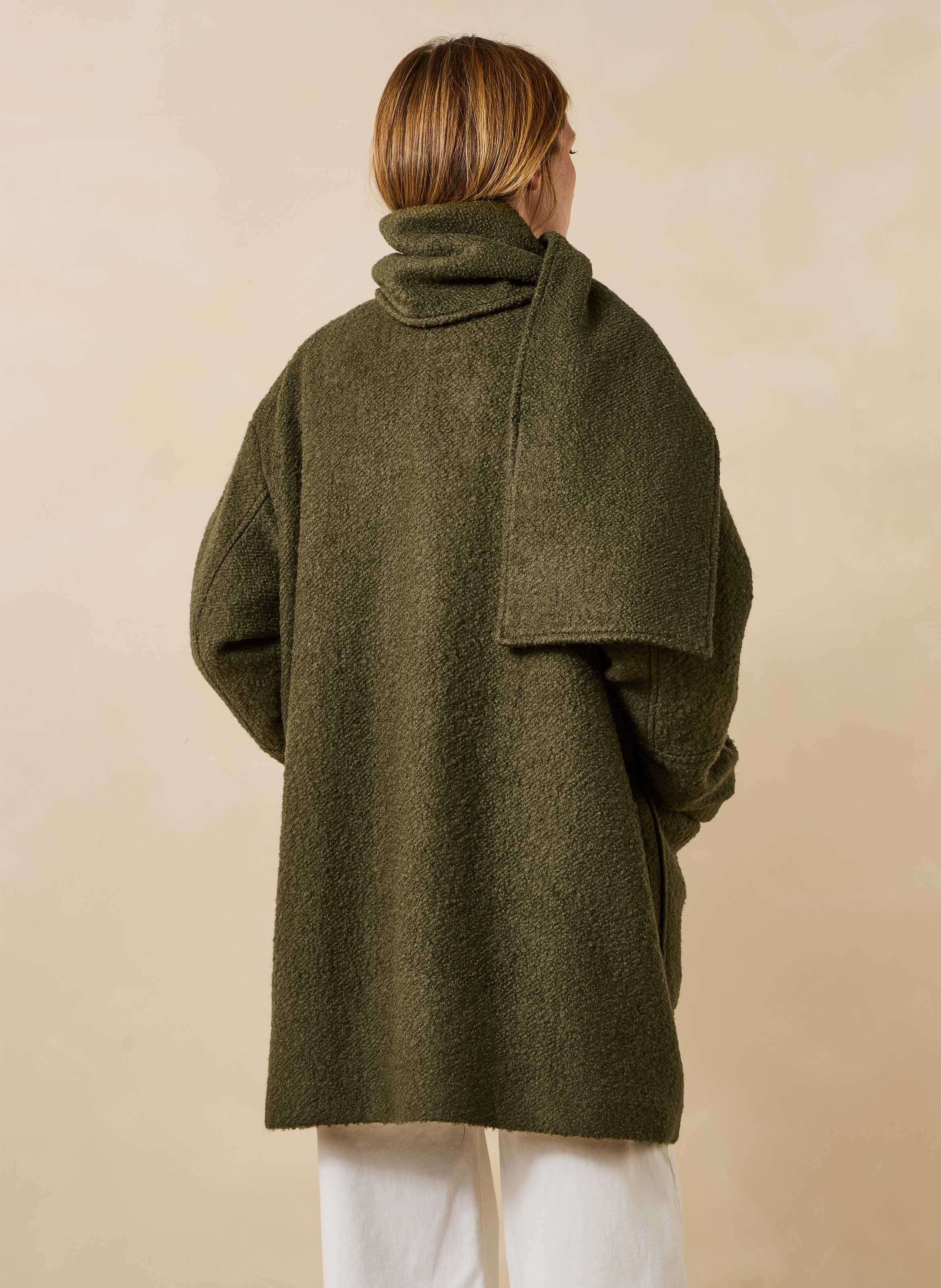 Oversized jas van een gerecyclede wolmix LA FEE MARABOUTEE Groen