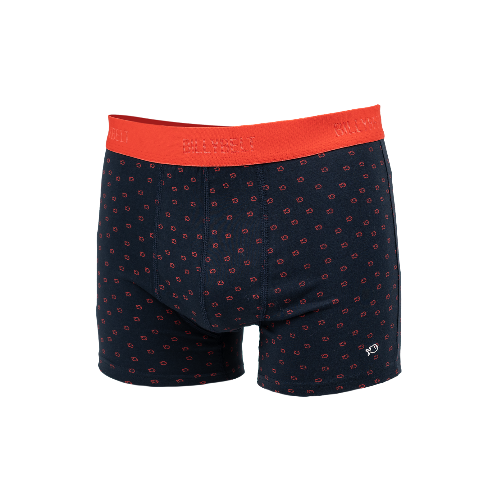 Boxer en coton biologique  Bleu marine et rouge