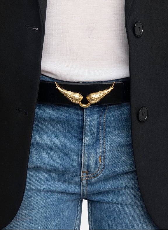 Ceinture réversible en cuir rock Noir by ZADIG&VOLTAIRE ZADIG&VOLTAIRE Ceinture réversible en cuir rock Noir