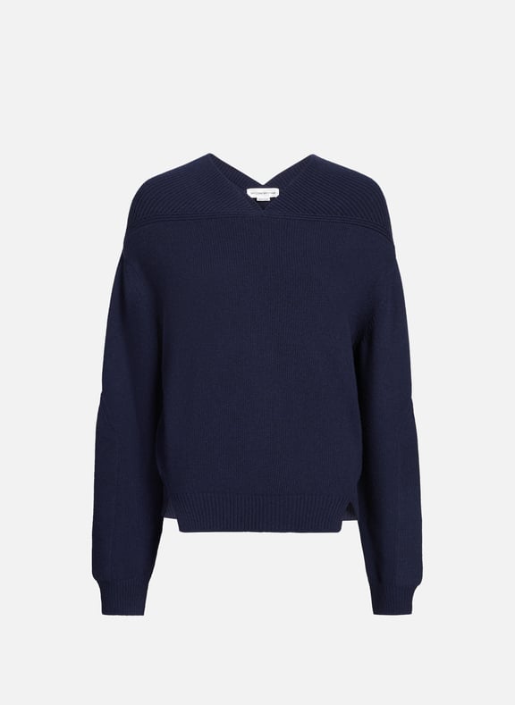 Pull cachemire et laine col v Bleu by VICTORIA BECKHAM VICTORIA BECKHAM Pull cachemire et laine col v Bleu