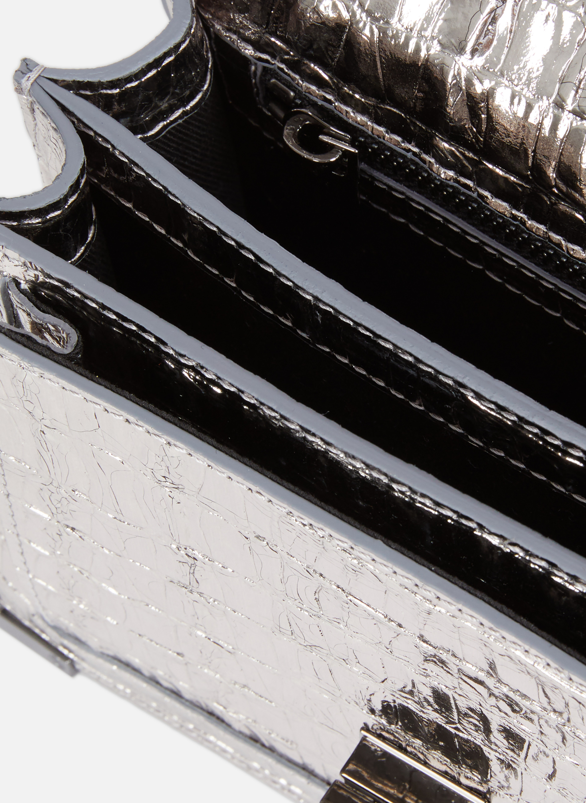 Sac emily small en cuir effet crocodile THE KOOPLES Argent