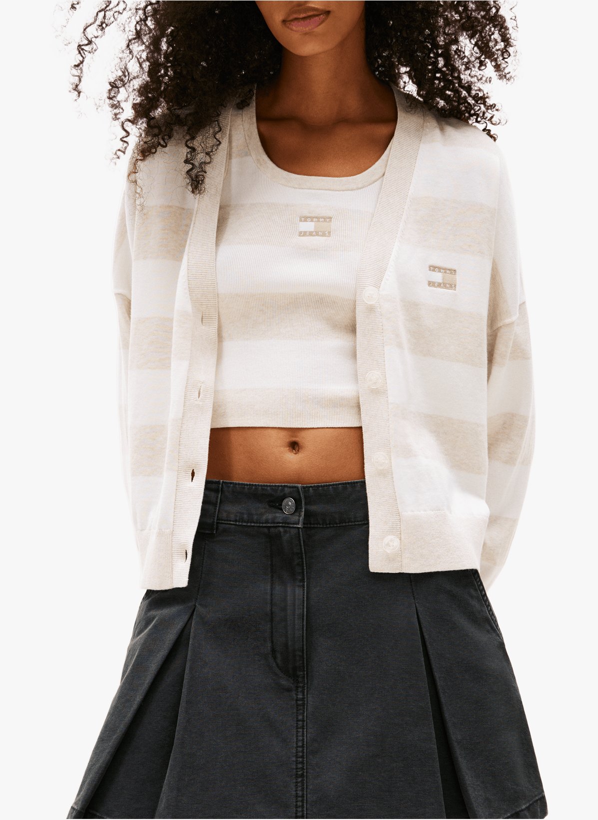 Cardigan rayé en coton