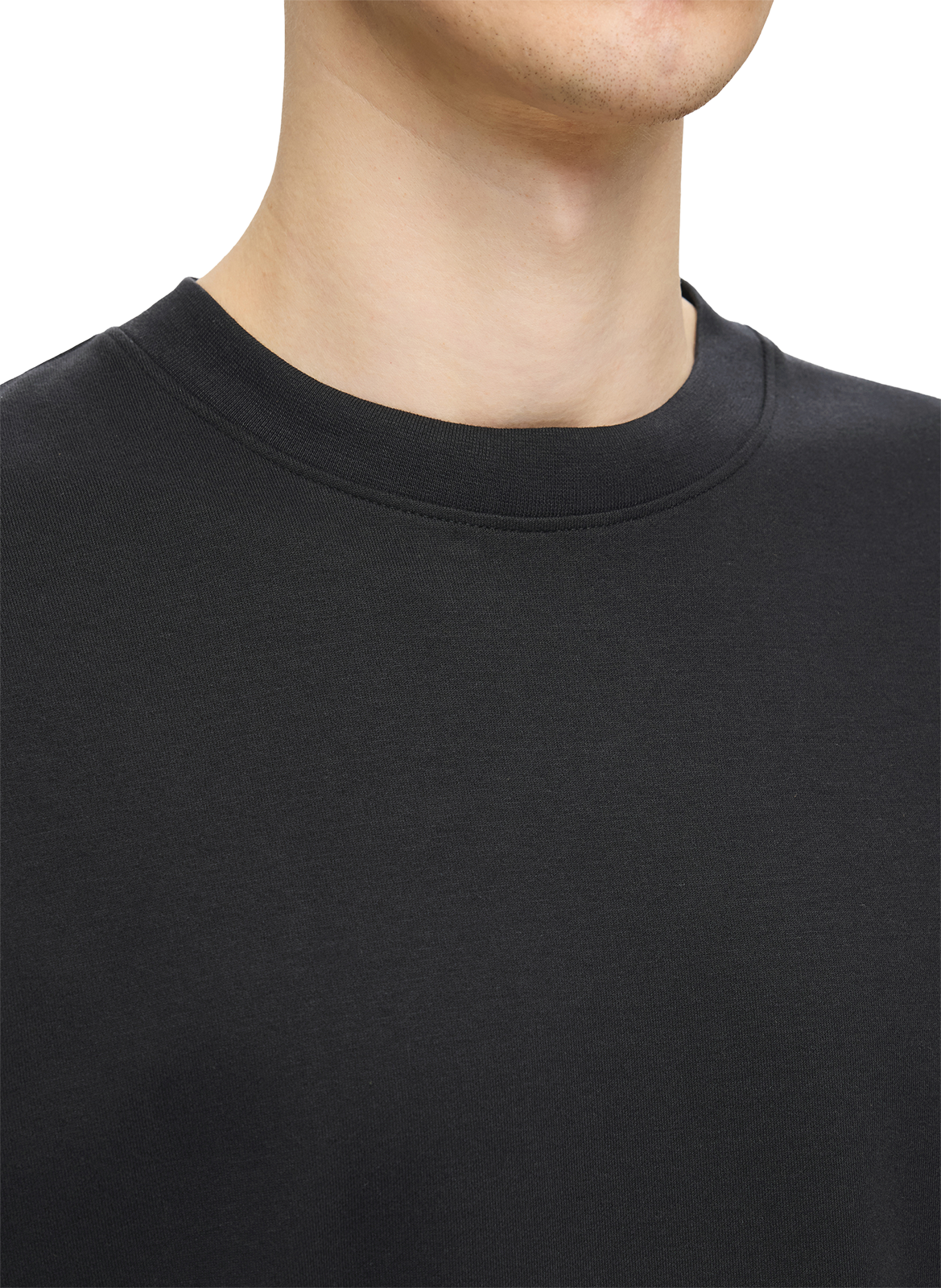 Plain t-shirt in blended cotton SELECTED Black