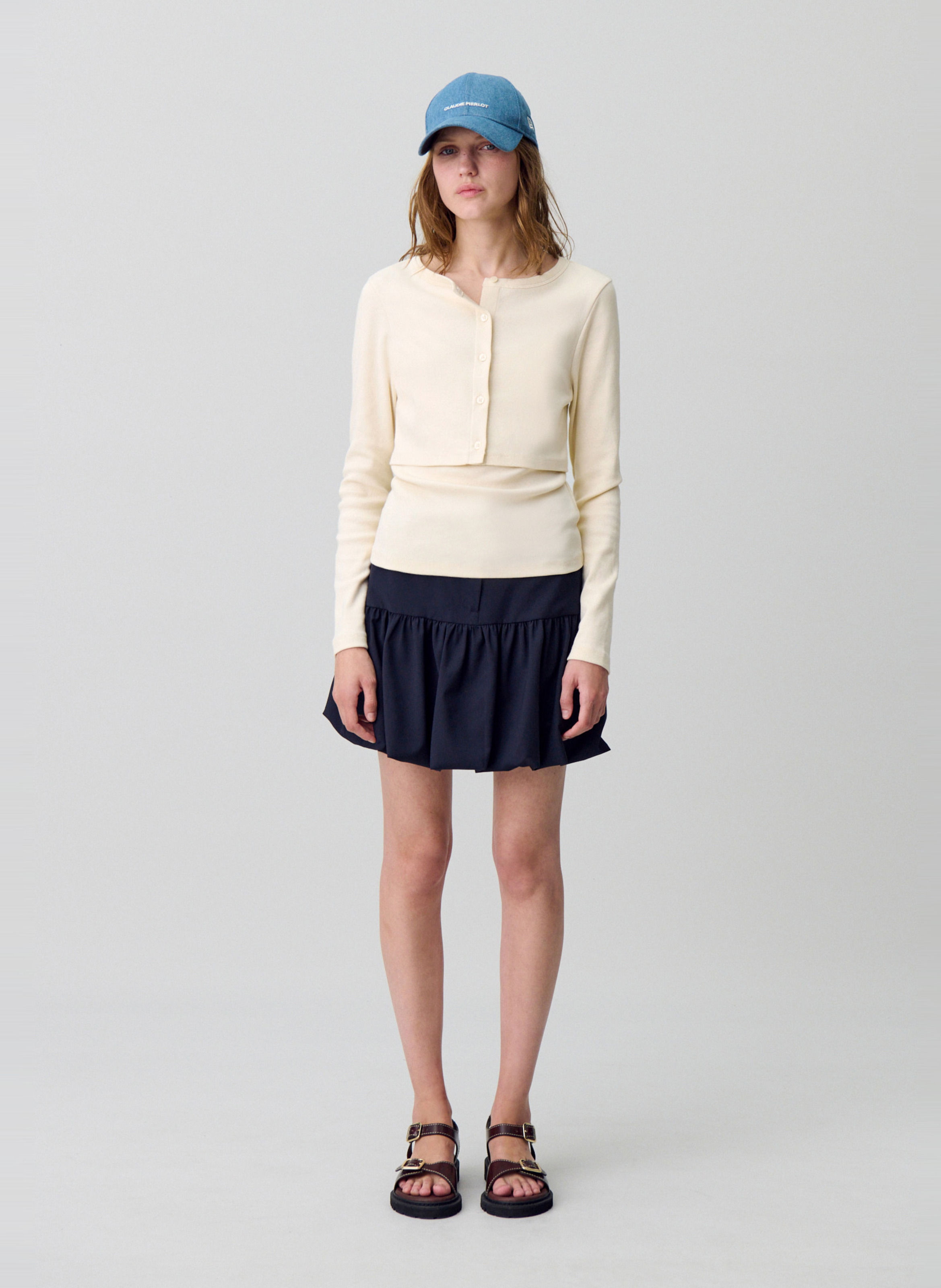 Set tee-shirt et cardigan en coton toel CLAUDIE PIERLOT Beige