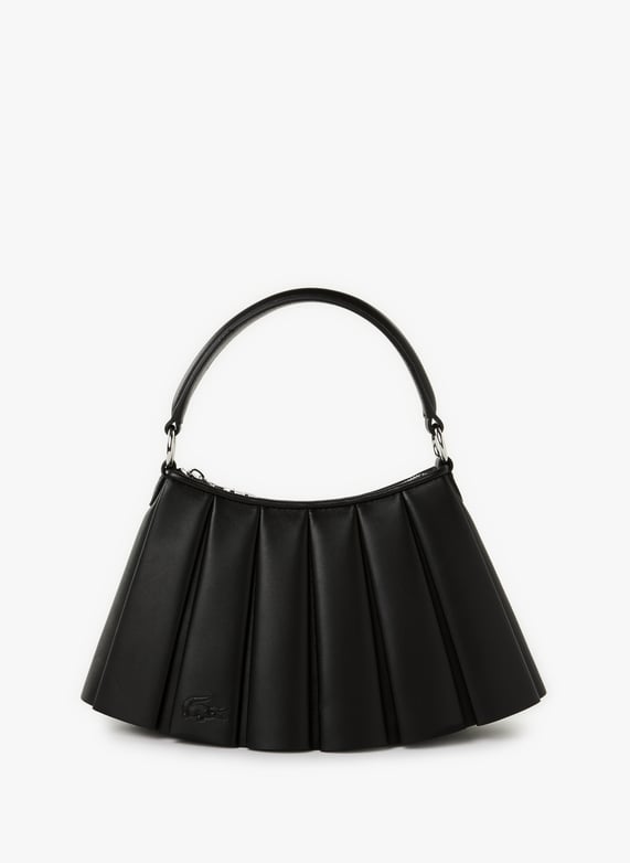 Petit sac Lenglen plissé en cuir | Noir by LACOSTE Petit sac Lenglen plissé en cuir Noir