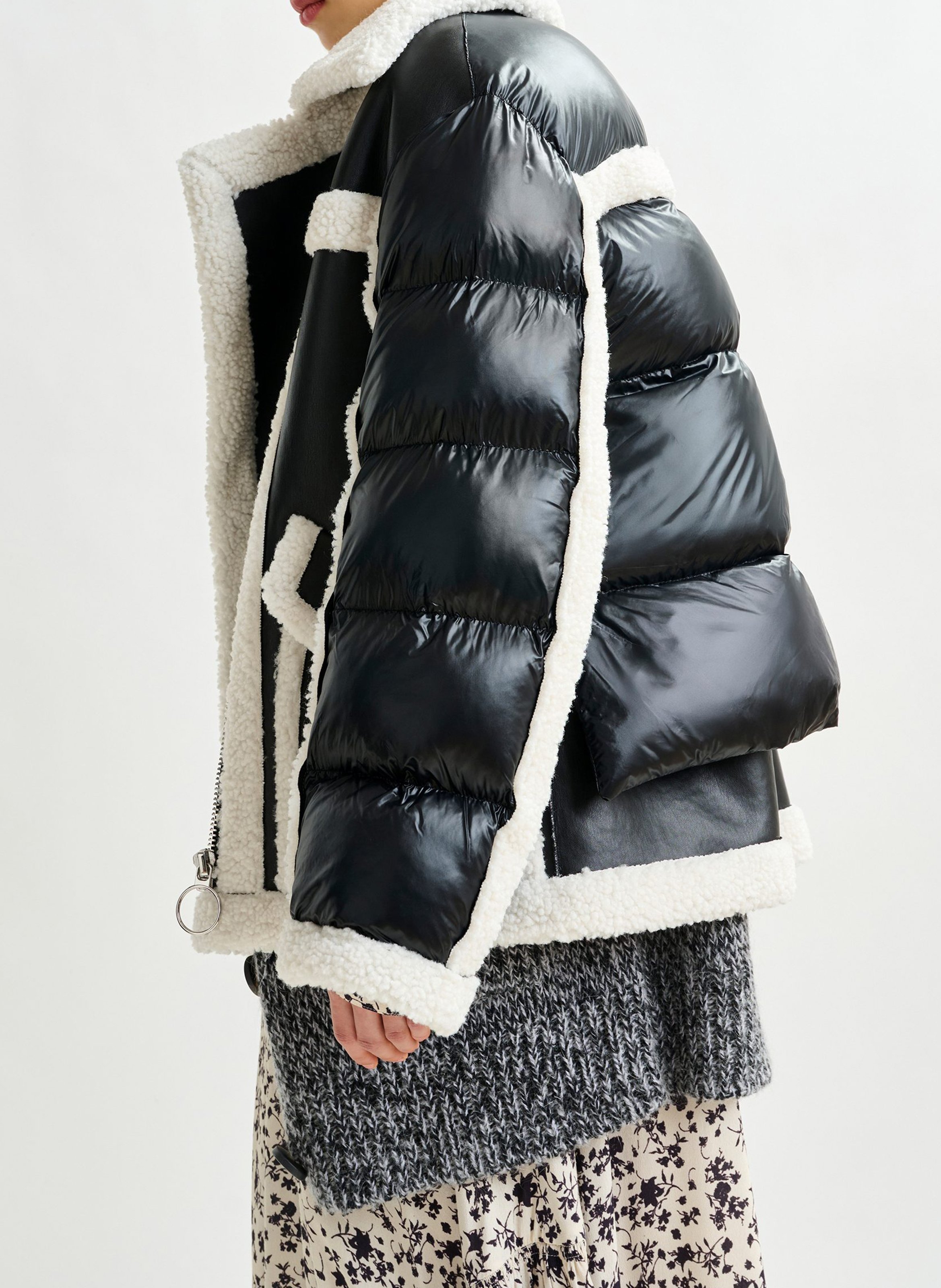 Veste col tailleur en shearling ifie ESSENTIEL ANTWERP Noir