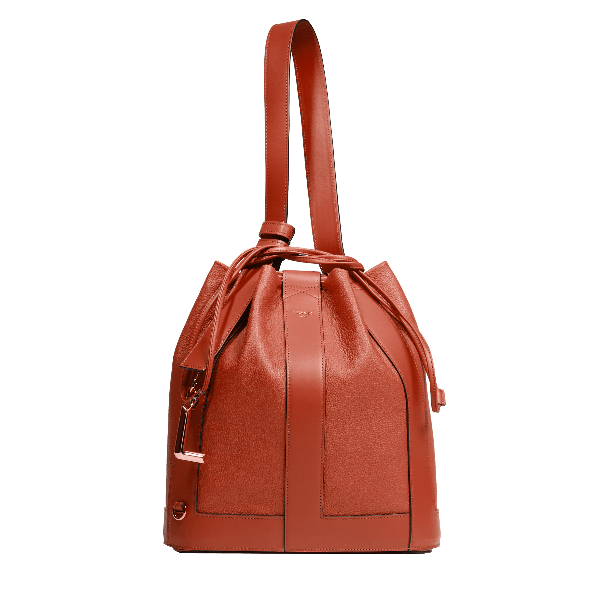 Sac seau m elles de lancel en cuir LANCEL Rouge