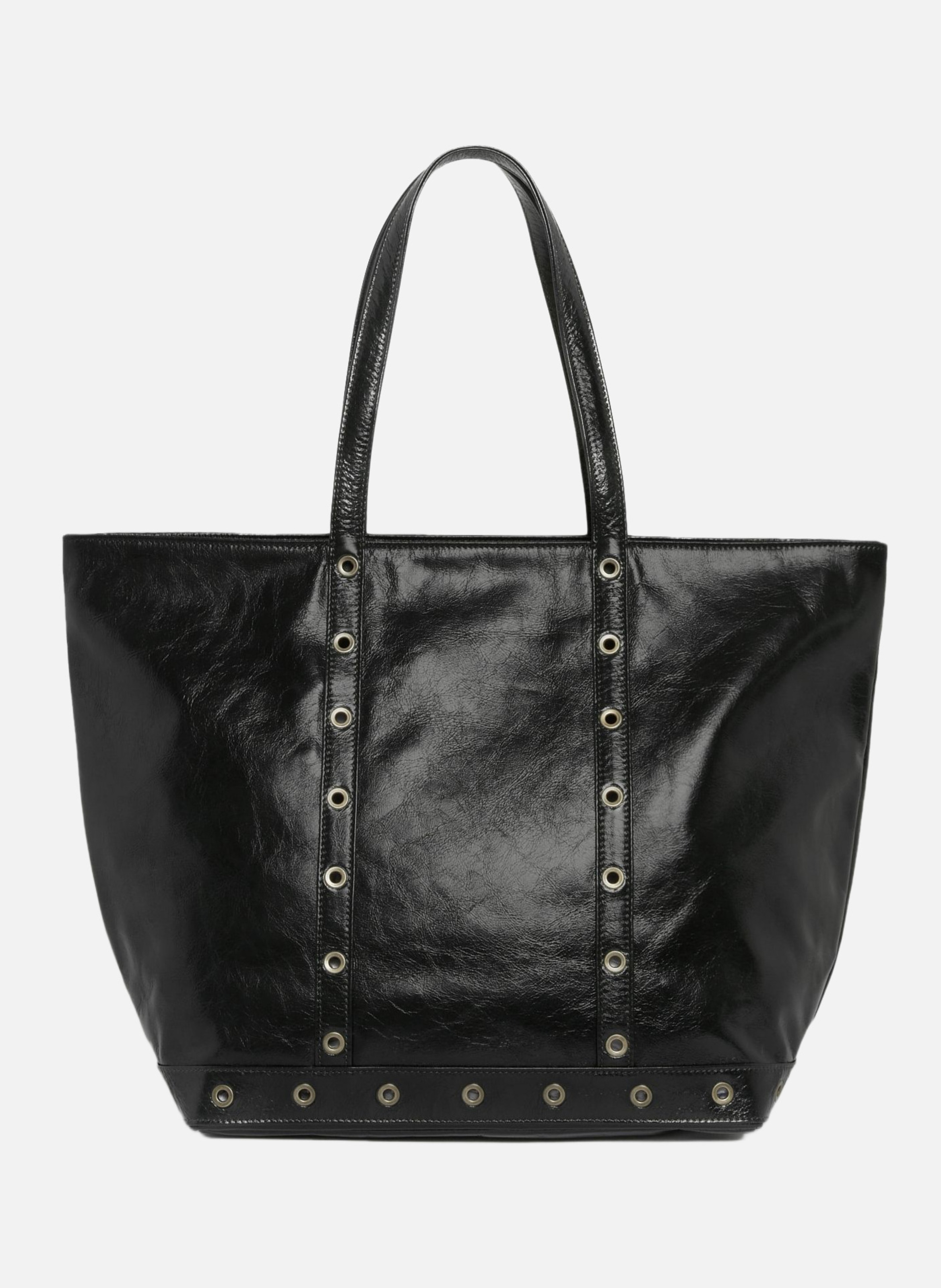 Cabas L en cuir Noir