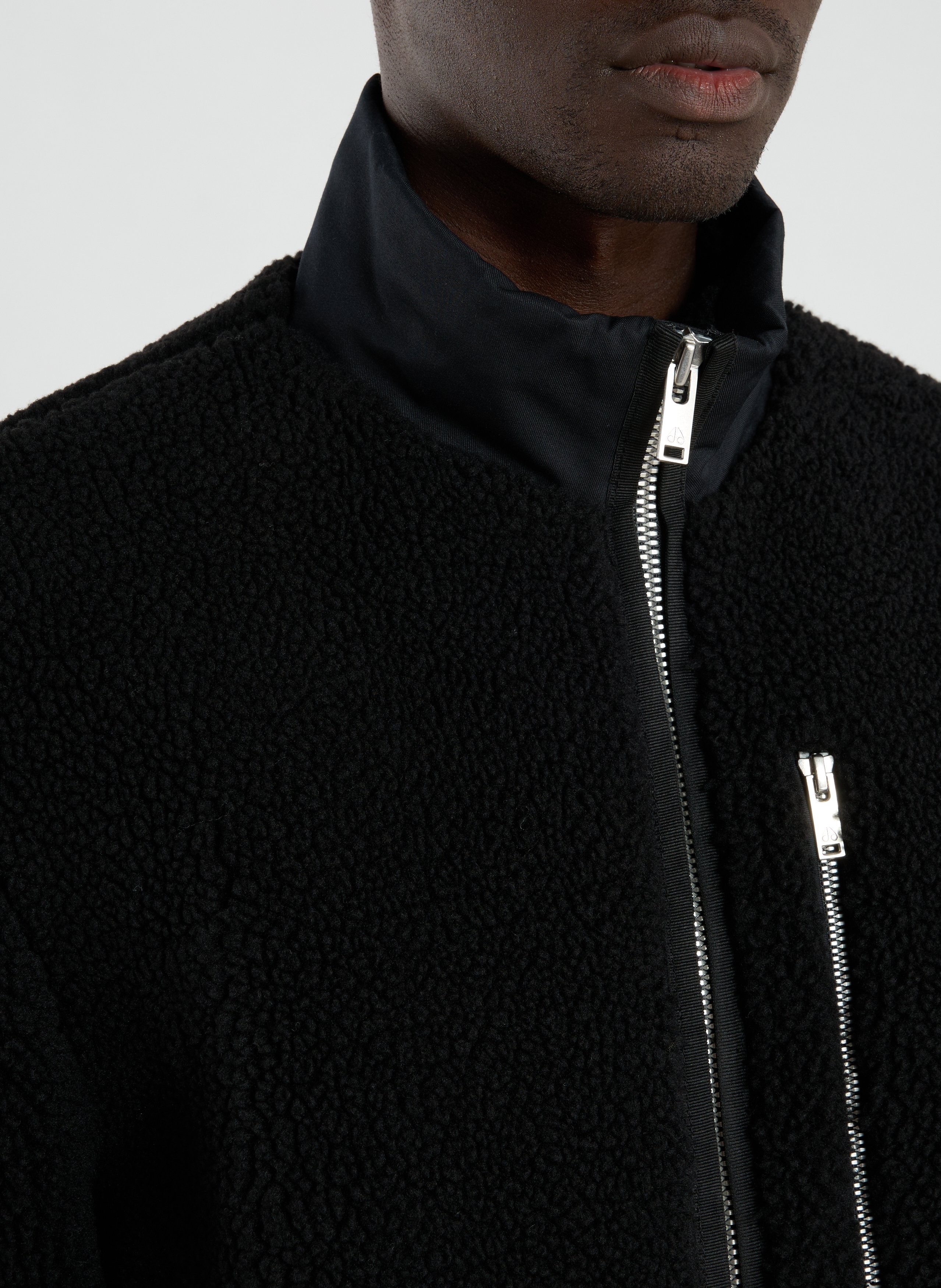 Oversized high neck jacket MOOSE KNUCKLES Black