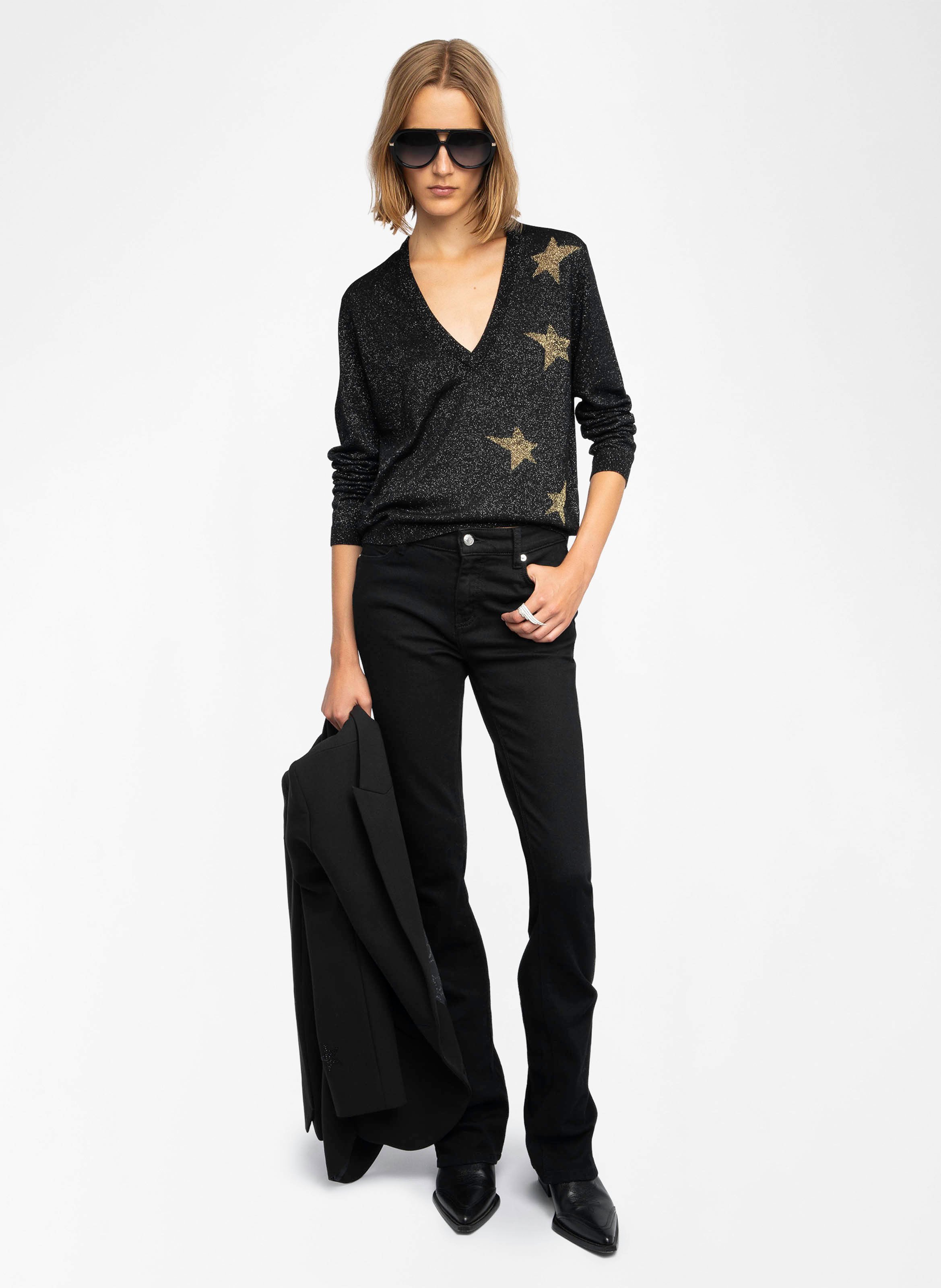 Pull col v en laine mélangée rivyl ZADIG&VOLTAIRE Noir