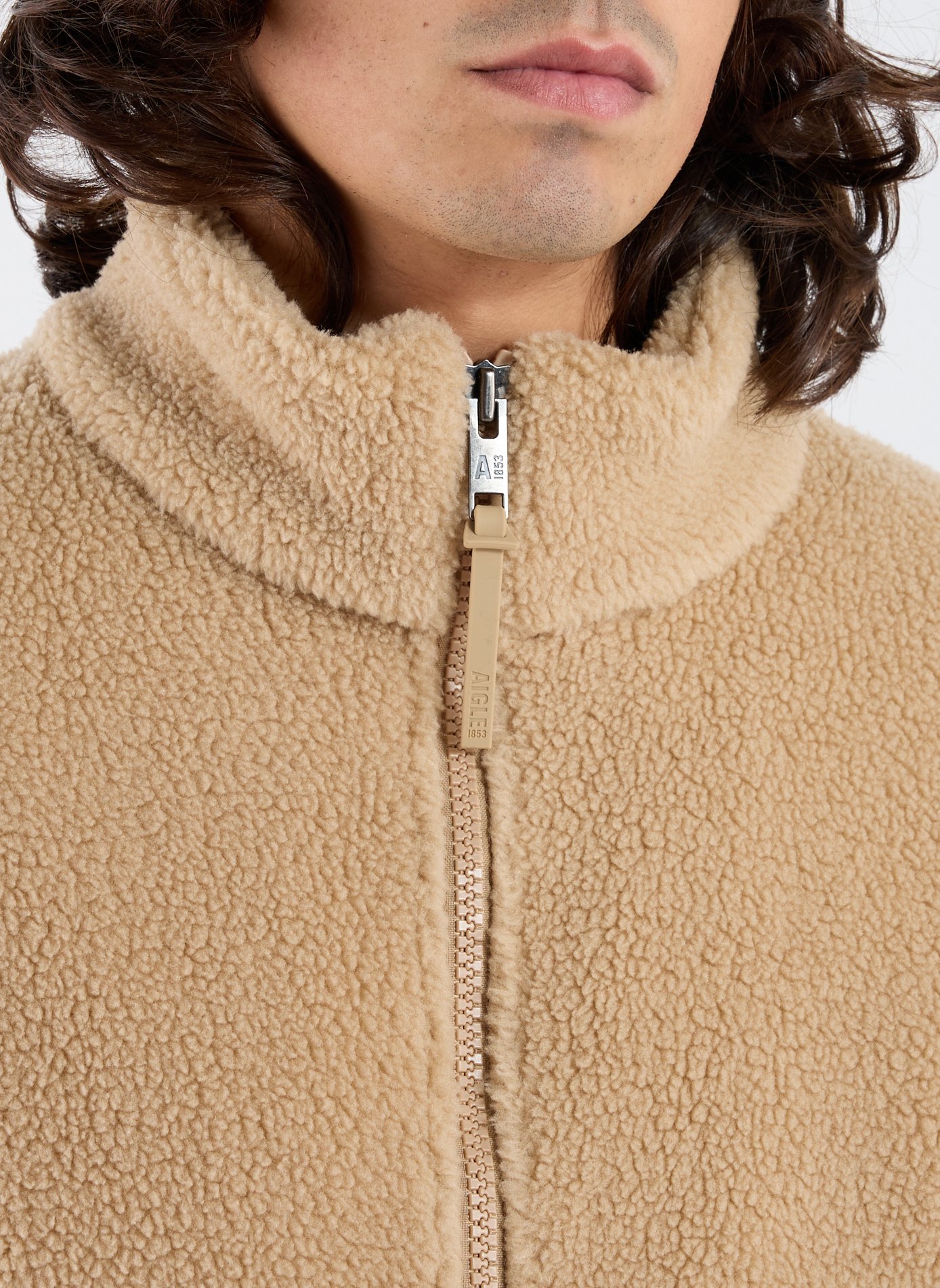 Blouson shearling à col montant AIGLE Marron
