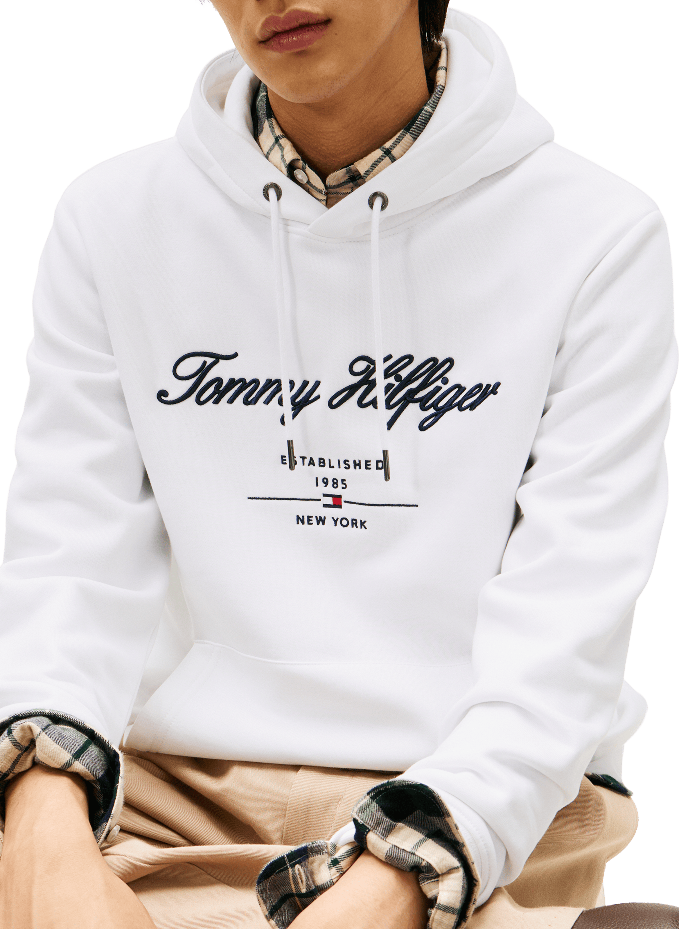 Embroidered hoodie TOMMY HILFIGER White