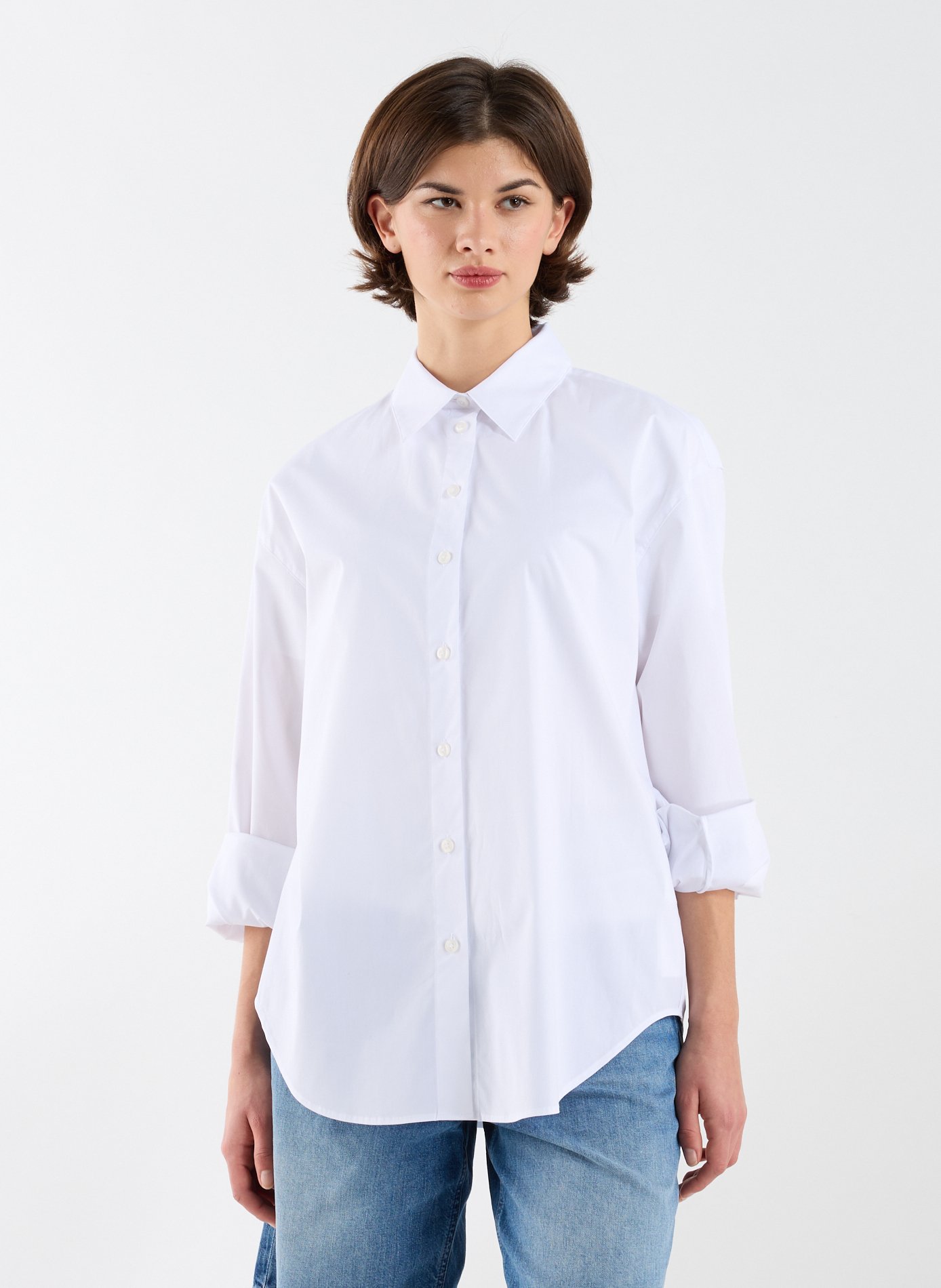 CALVIN KLEIN Straight cotton blend Shirt White