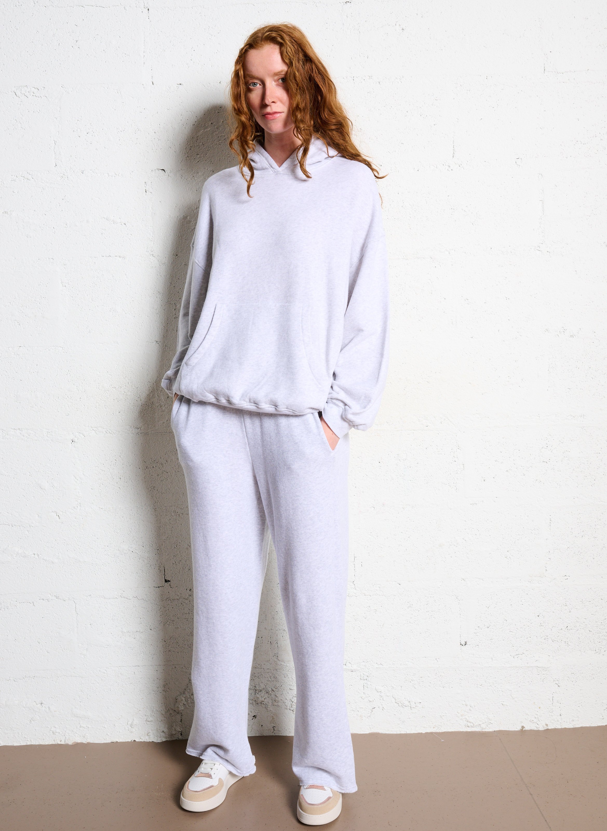 Sweat à capuche ample chiné atubay AMERICAN VINTAGE Gris