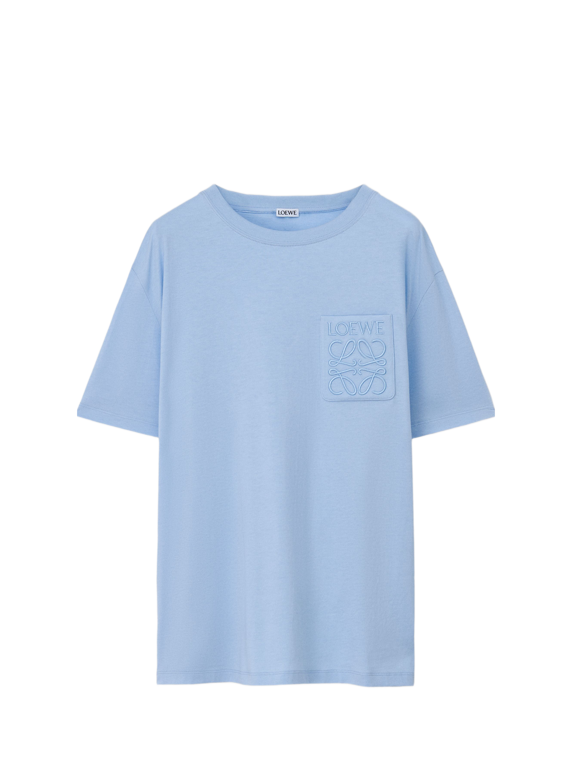 LOEWE Casual T-shirt with blended cotton logo Blue