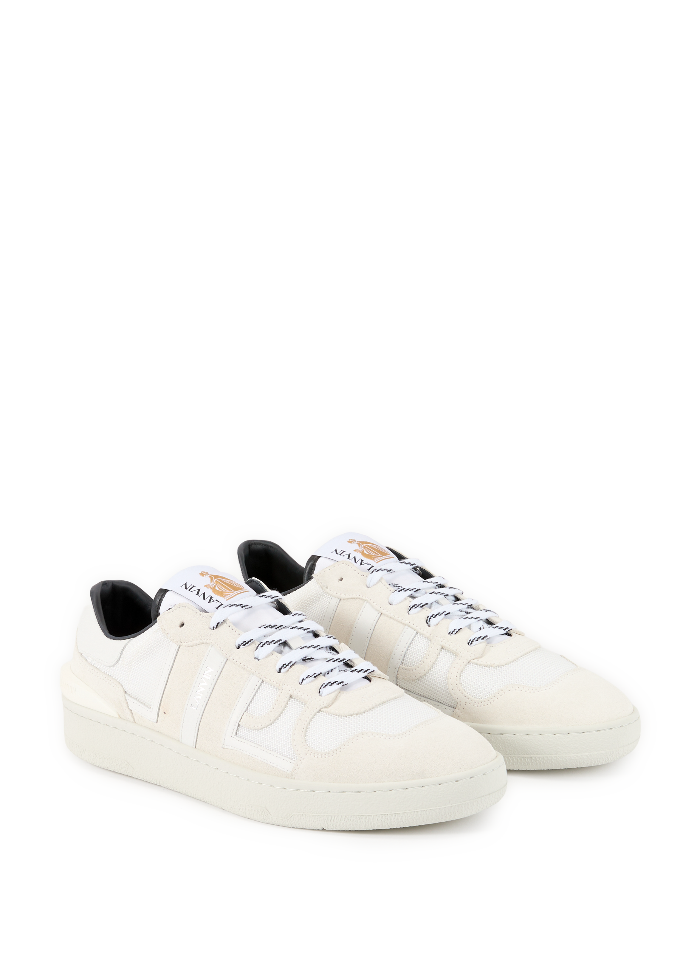 Baskets bi-matière à lacets LANVIN Blanc