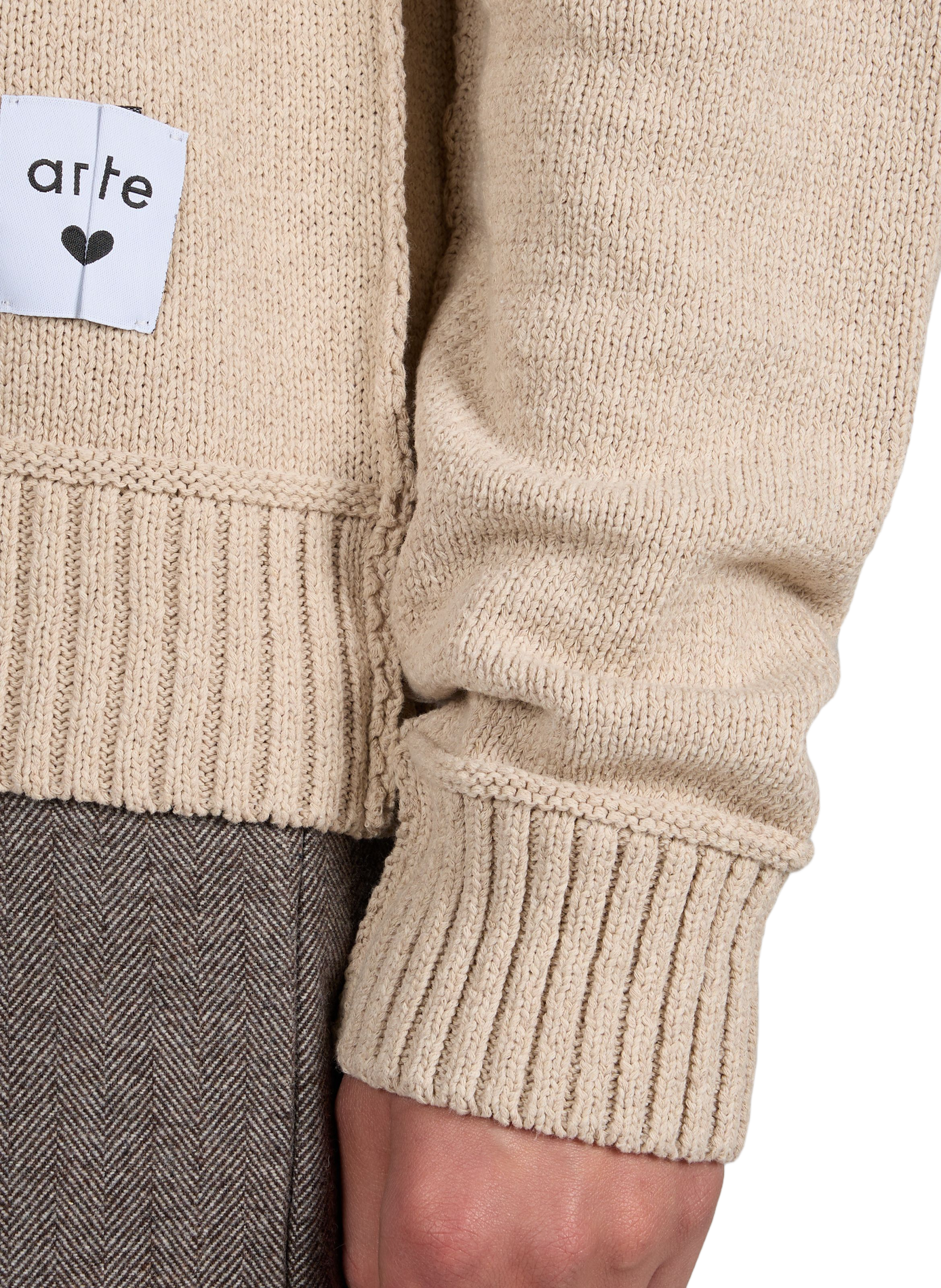 Pull à col rond en coton mélangé ARTE ANTWERP Beige