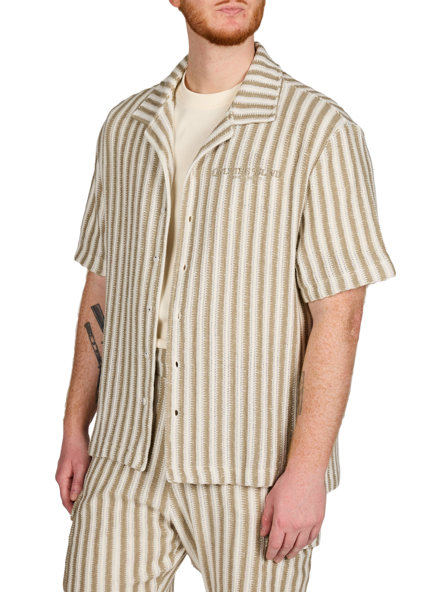 Short-sleeved cotton crochet shirt ONLY THE BLIND Multicolour