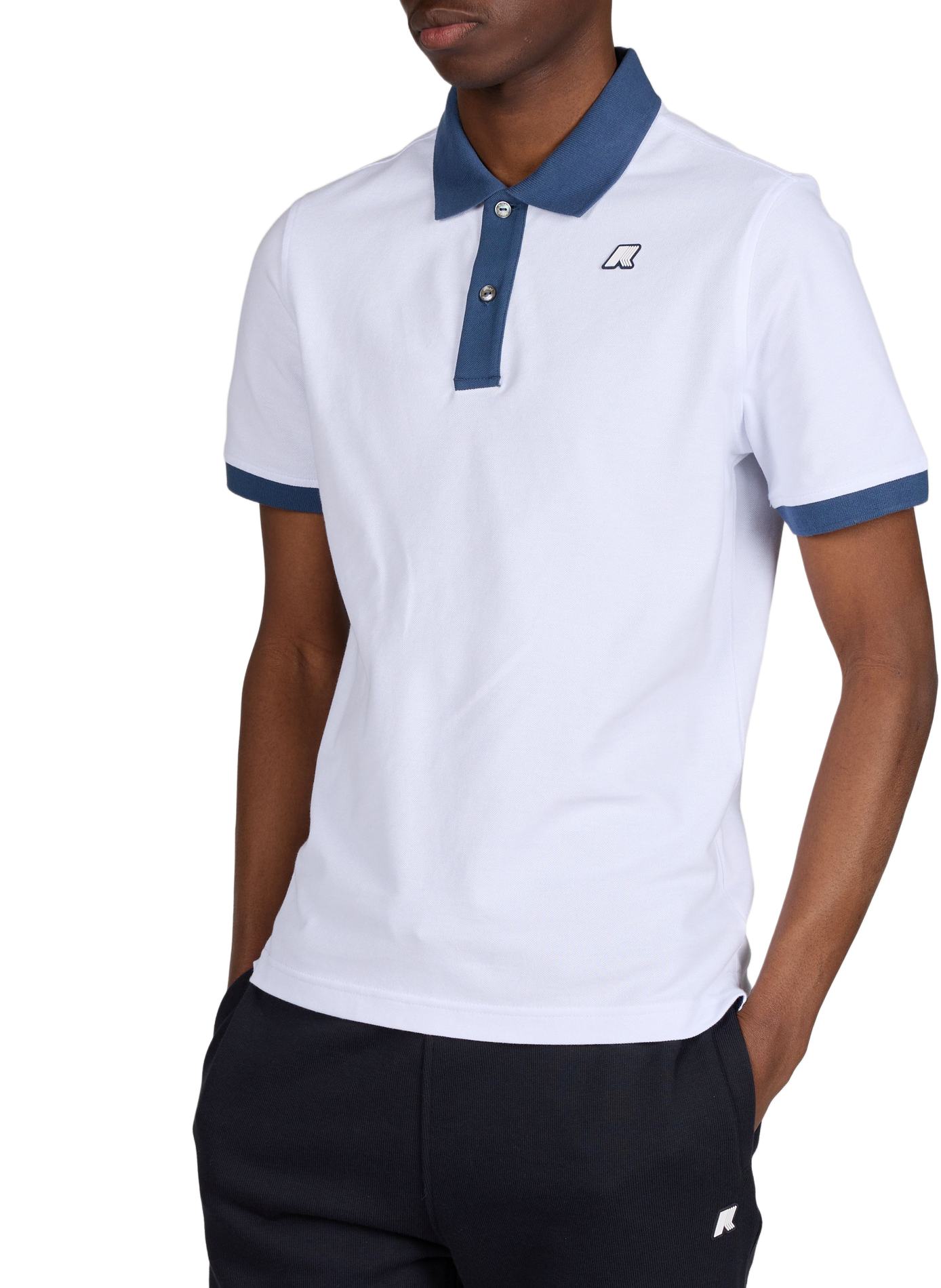 Polo à manches courtes en coton K-WAY Blanc