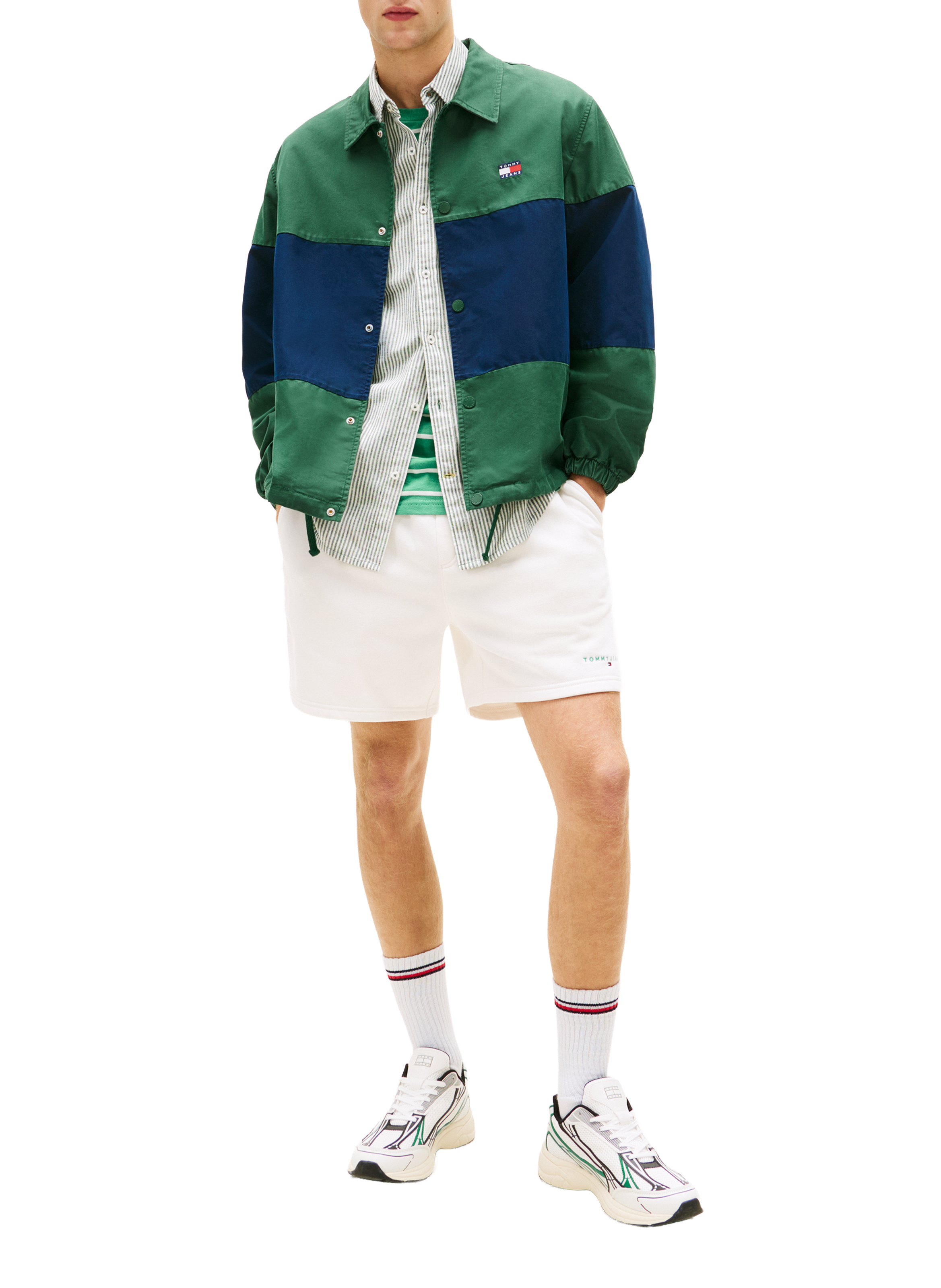 Cotton blend logo shorts TOMMY HILFIGER Beige