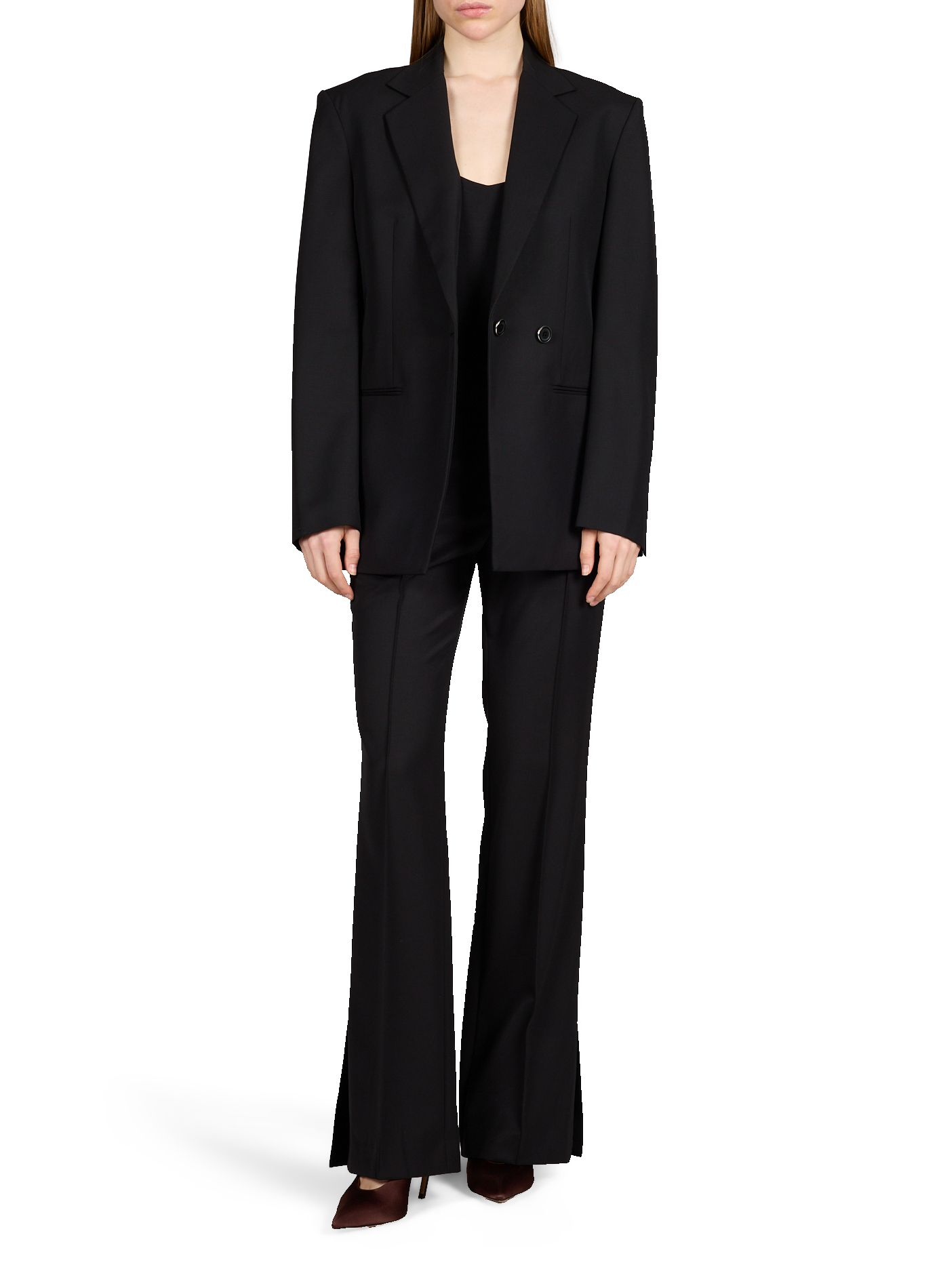 Pantalon large en laine HELMUT LANG Noir