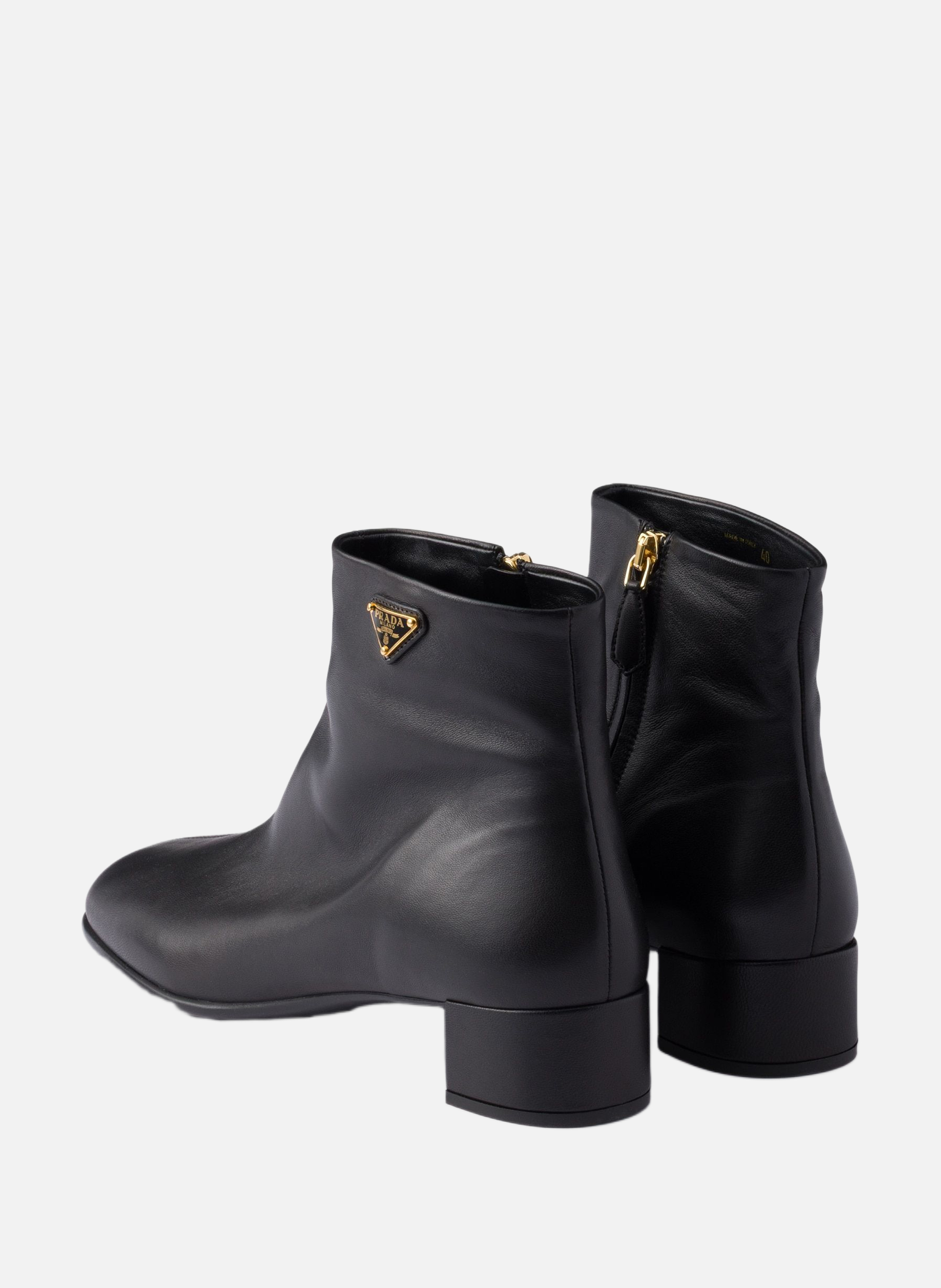 Bottines en cuir nappa PRADA Noir