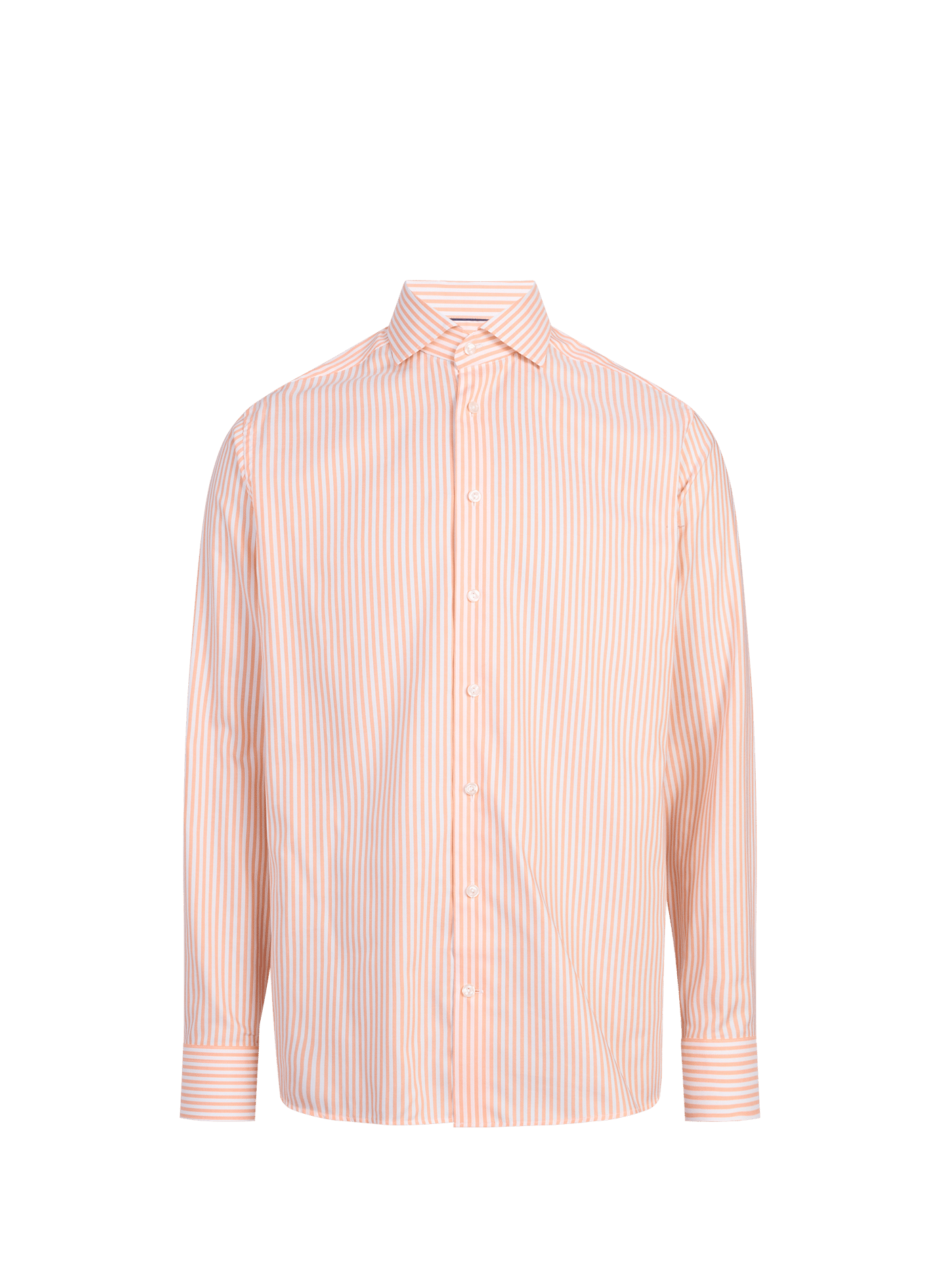 Chemise slim rayée en coton ETON Orange