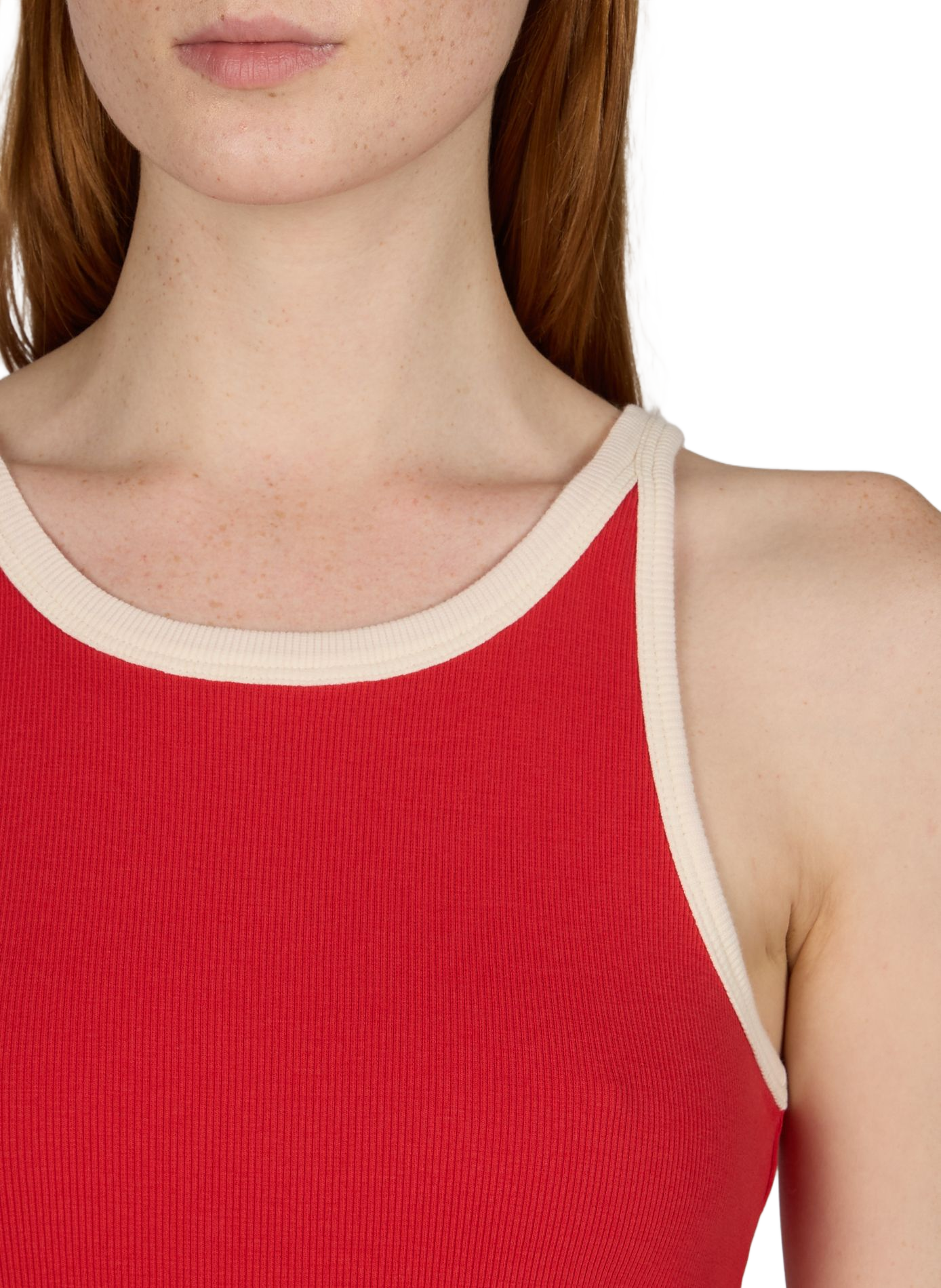 Débardeur contrastant Harriet en coton mélangé THINKING MU Rouge