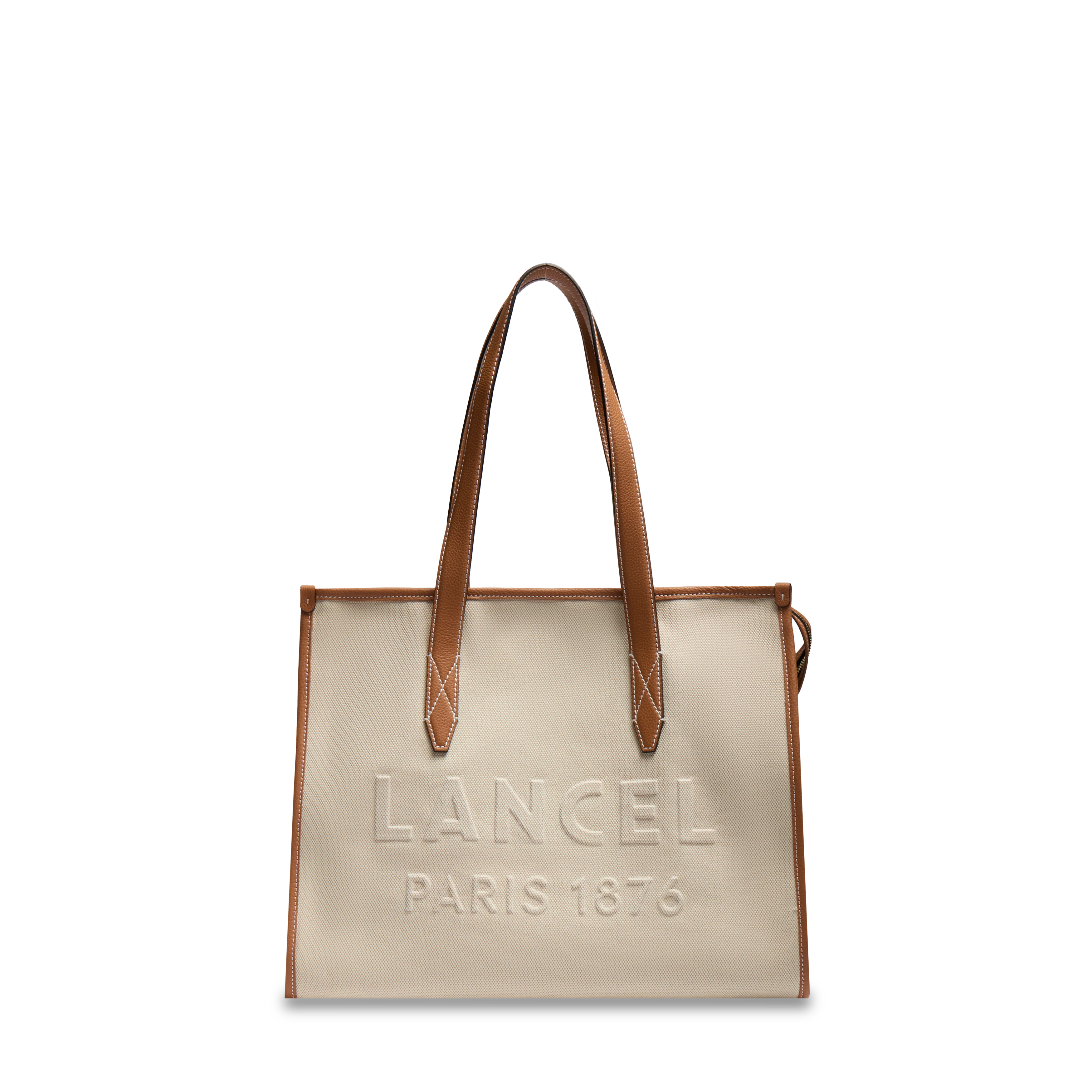 Tote zipped bag jour large by lancel in cotton LANCEL Beige
